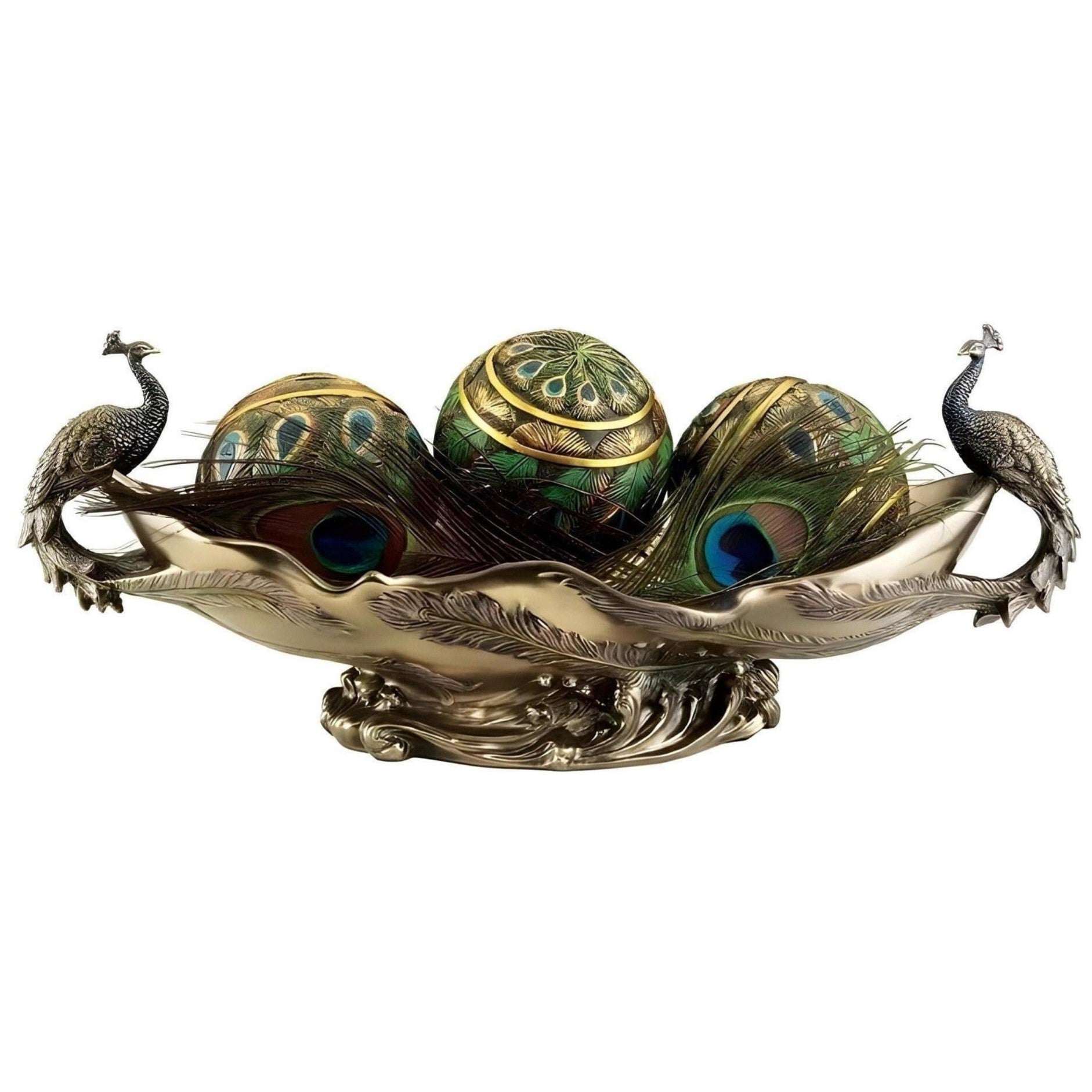 Twin Peacock Centerpiece Bowl | Vases & Bowls | Home Decor