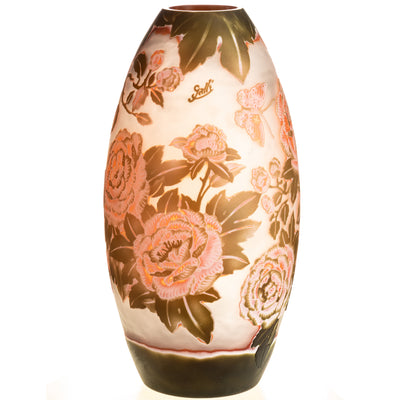 Handmade cameo glass vase signed "Gallé" and "Tip" | Handcrafted Glass