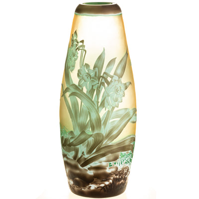 Handmade cameo glass vase signed "Gallé" and "Tip" | Handcrafted Glass