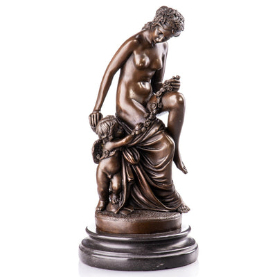Venus with Cherub Classical Bronze Sculpture of Love and Grace