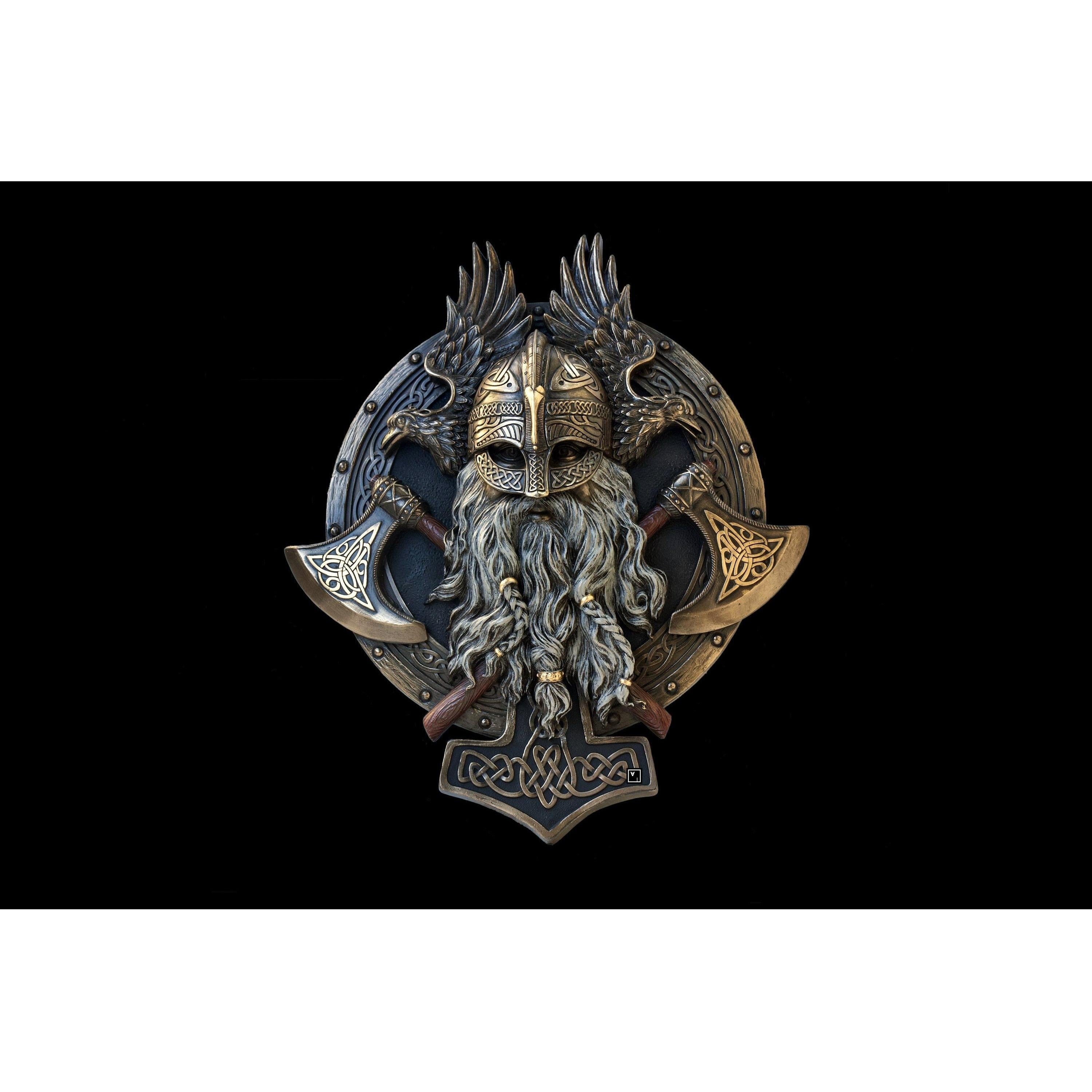 Viking Berserker Twin Axe Valhalla Wall Plaque | Wall Plaques & Signs