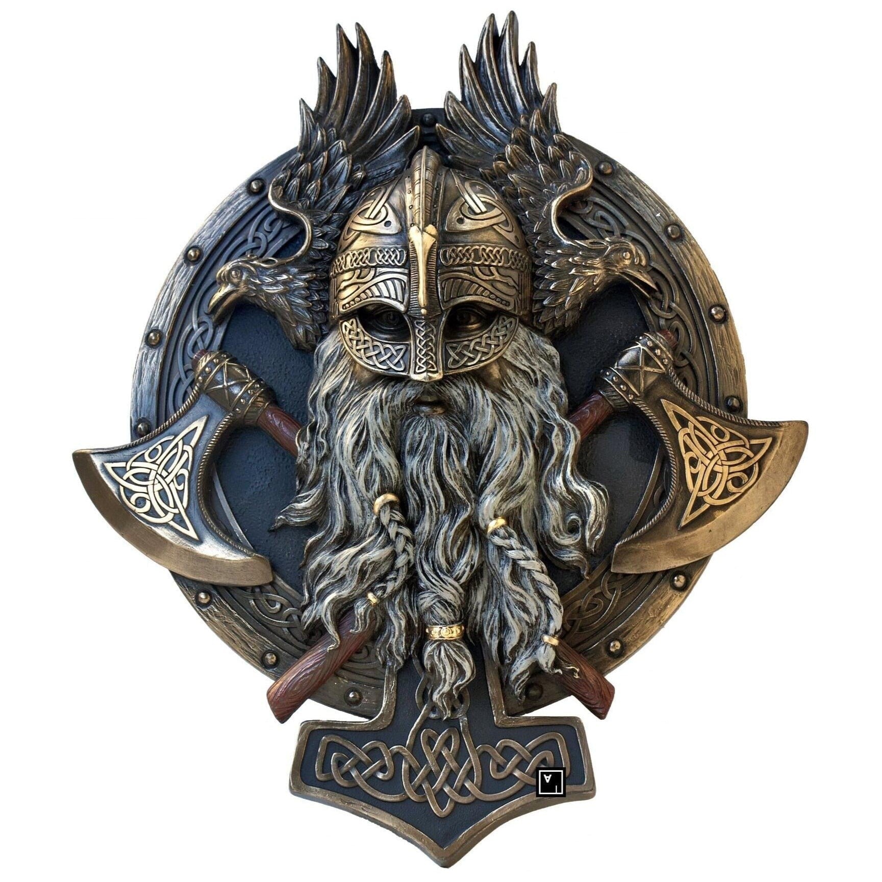 Viking Berserker Twin Axe Valhalla Wall Plaque | Wall Plaques & Signs