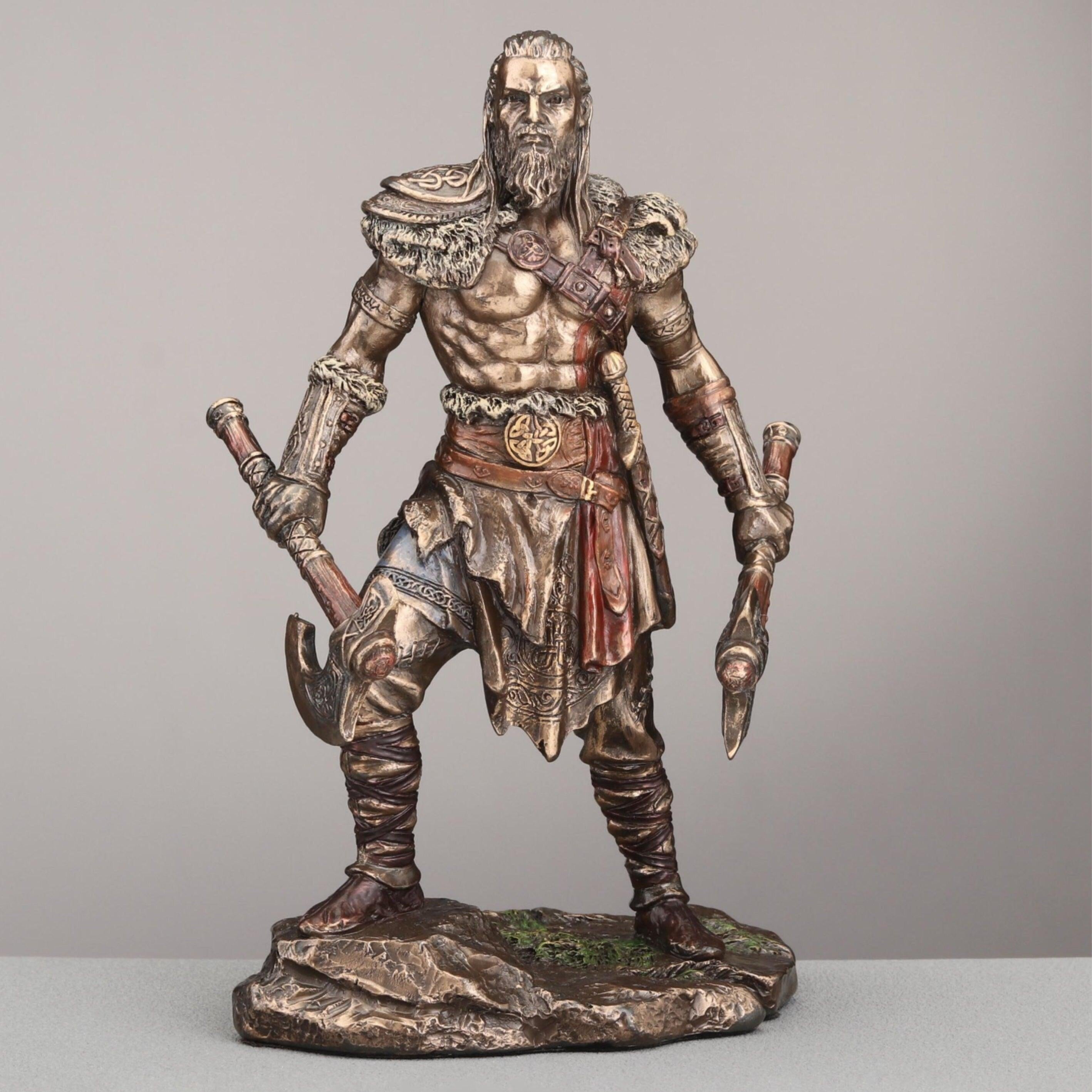 Viking Chief Gunnar with Two Battle Axe | Curios & Collectibles