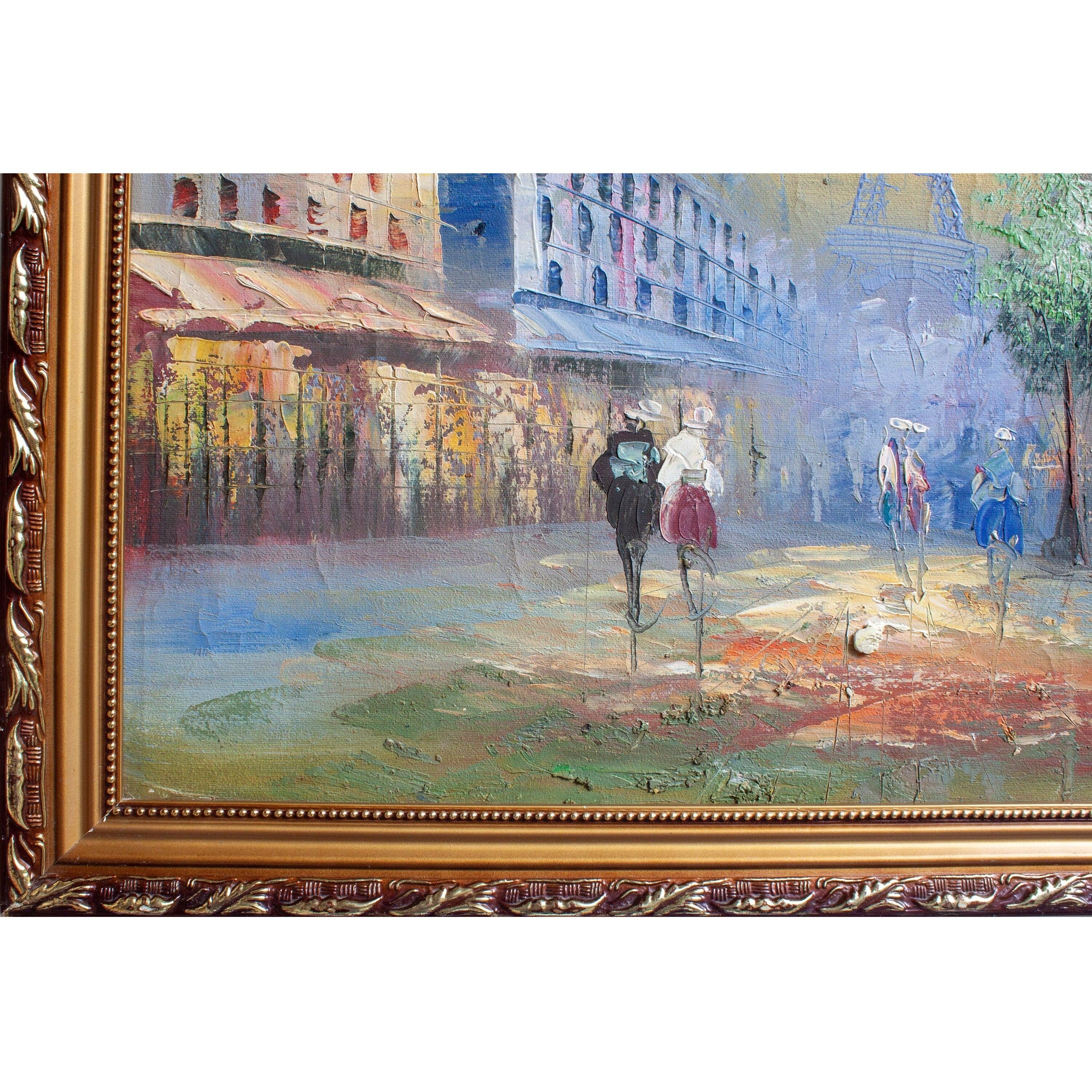 Vintage Oil Eiffel Tower painting on Canvas | Curios & Collectibles