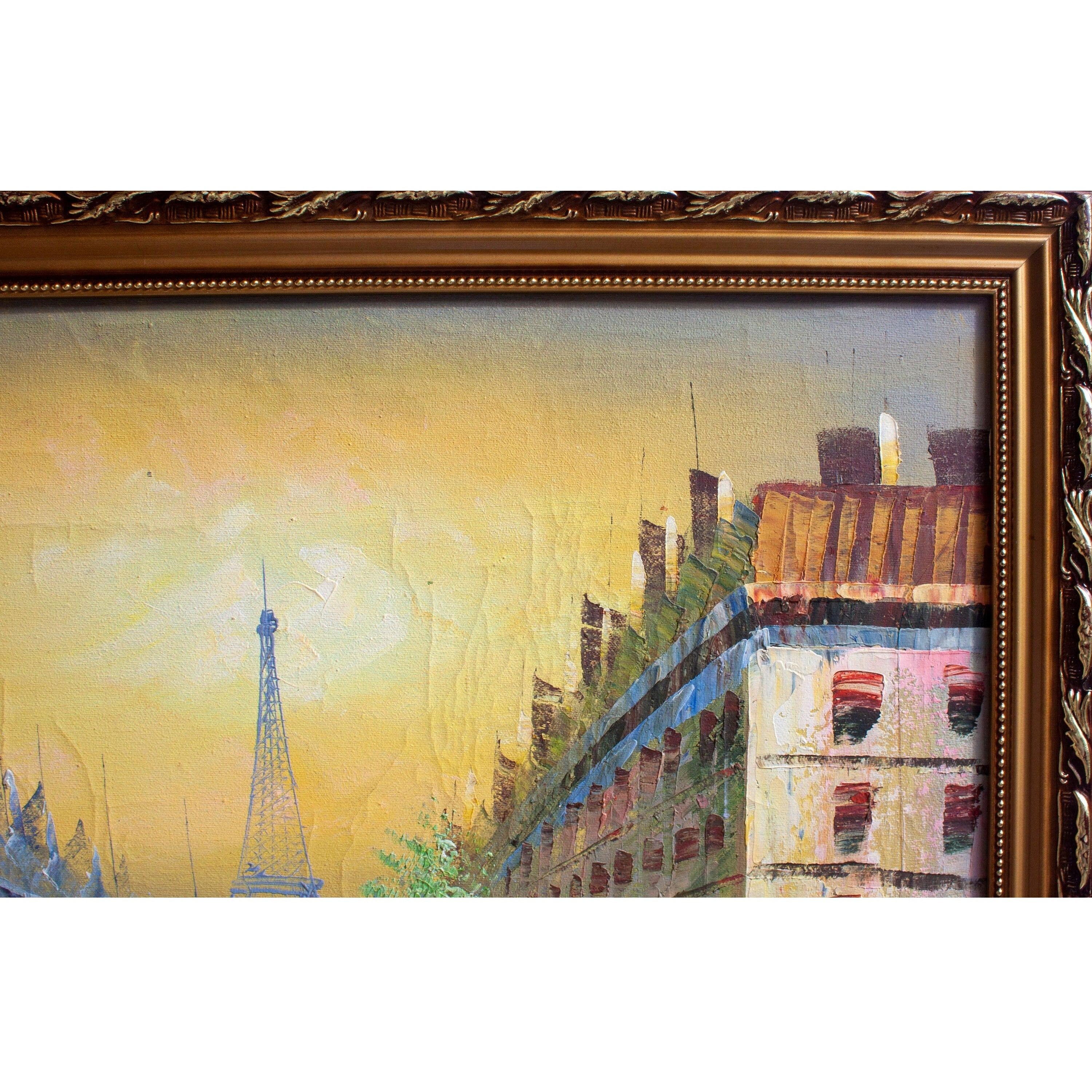 Vintage Oil Eiffel Tower painting on Canvas | Curios & Collectibles