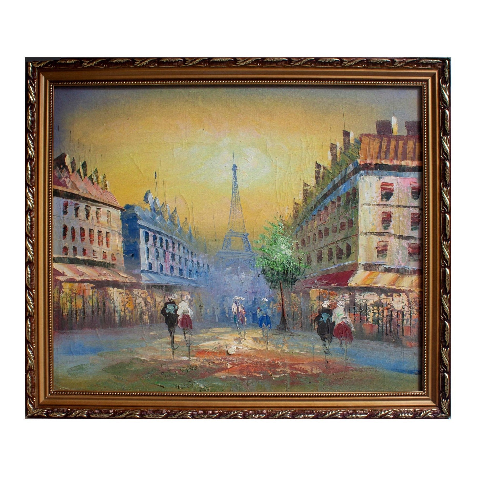 Vintage Oil Eiffel Tower painting on Canvas | Curios & Collectibles