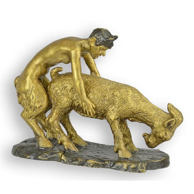 Bronze Group of a Faun and Goat