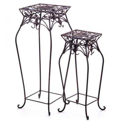 Metal flower stool set/2 | Handcrafted Garden Decor | Unique Home