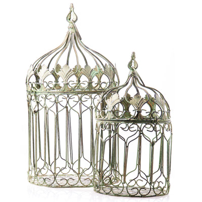 Vintage Birdcage Set | Handcrafted Iron Decor | Unique Home Accent