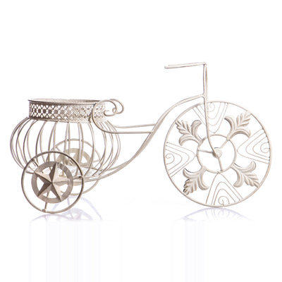 Metal flower basket tricycle | Handcrafted Garden Decor