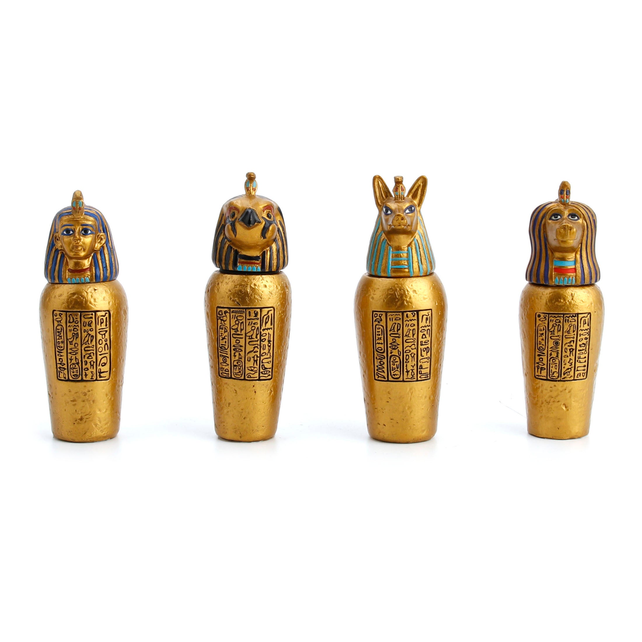 Four Egyptian Canopic Jars (Imsety Qebehsenuf Duamatef Hapy )