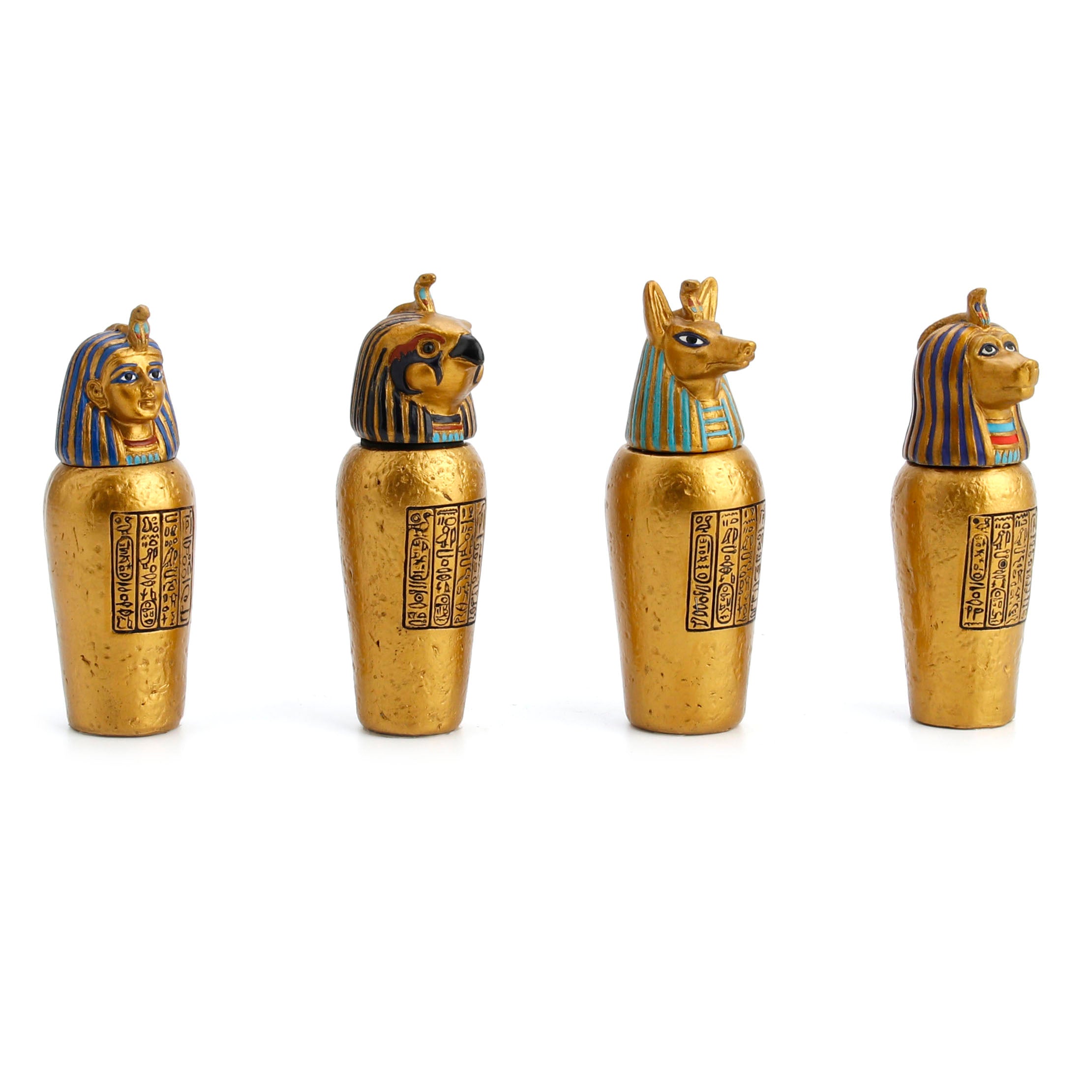 Four Egyptian Canopic Jars (Imsety Qebehsenuf Duamatef Hapy )