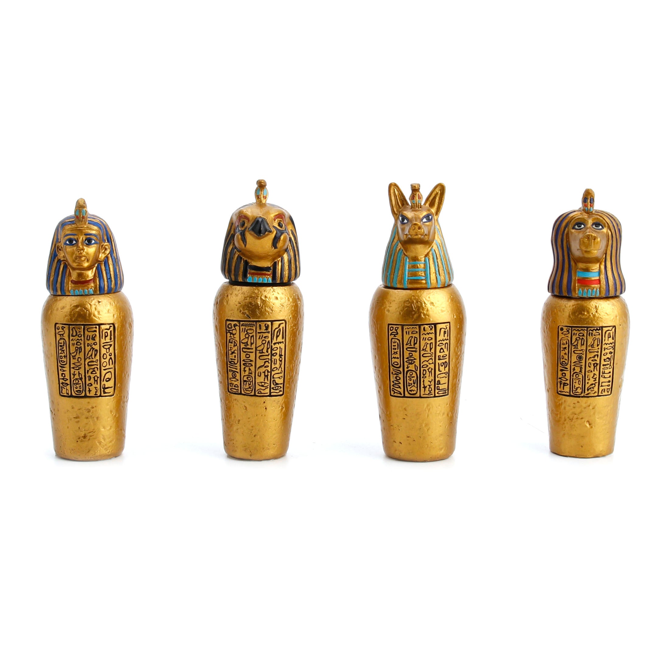 Four Egyptian Canopic Jars (Imsety Qebehsenuf Duamatef Hapy )