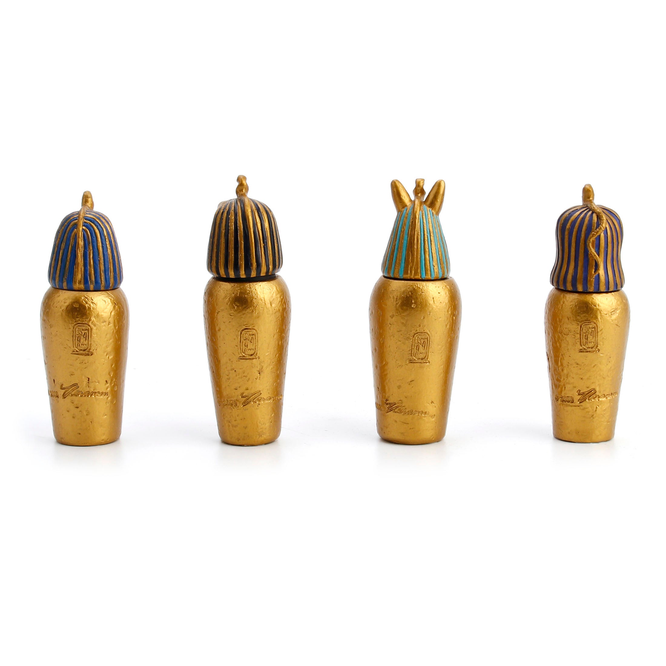 Four Egyptian Canopic Jars (Imsety Qebehsenuf Duamatef Hapy )