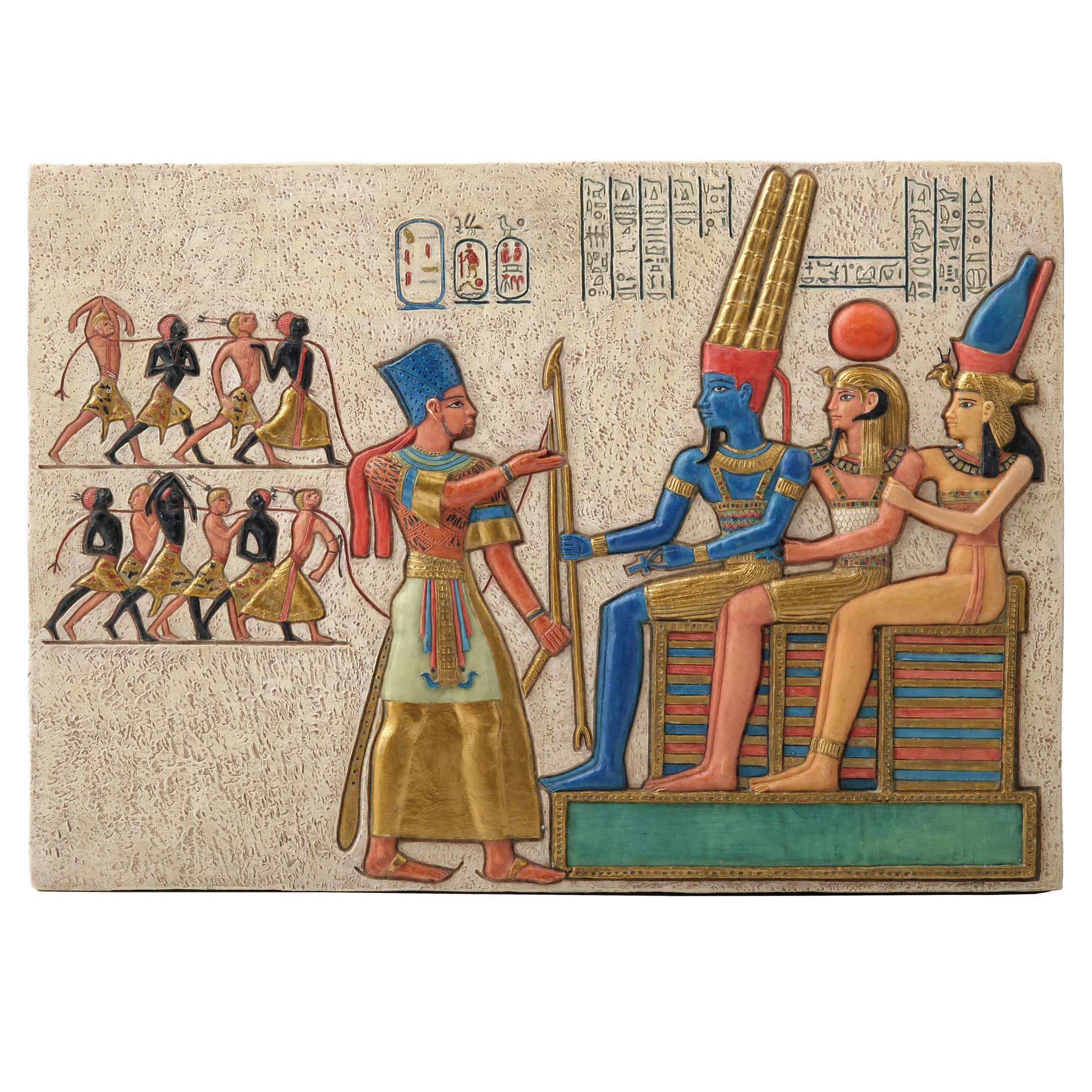 Egyptian Pharaoh's Offering To Gods Wall Plaque