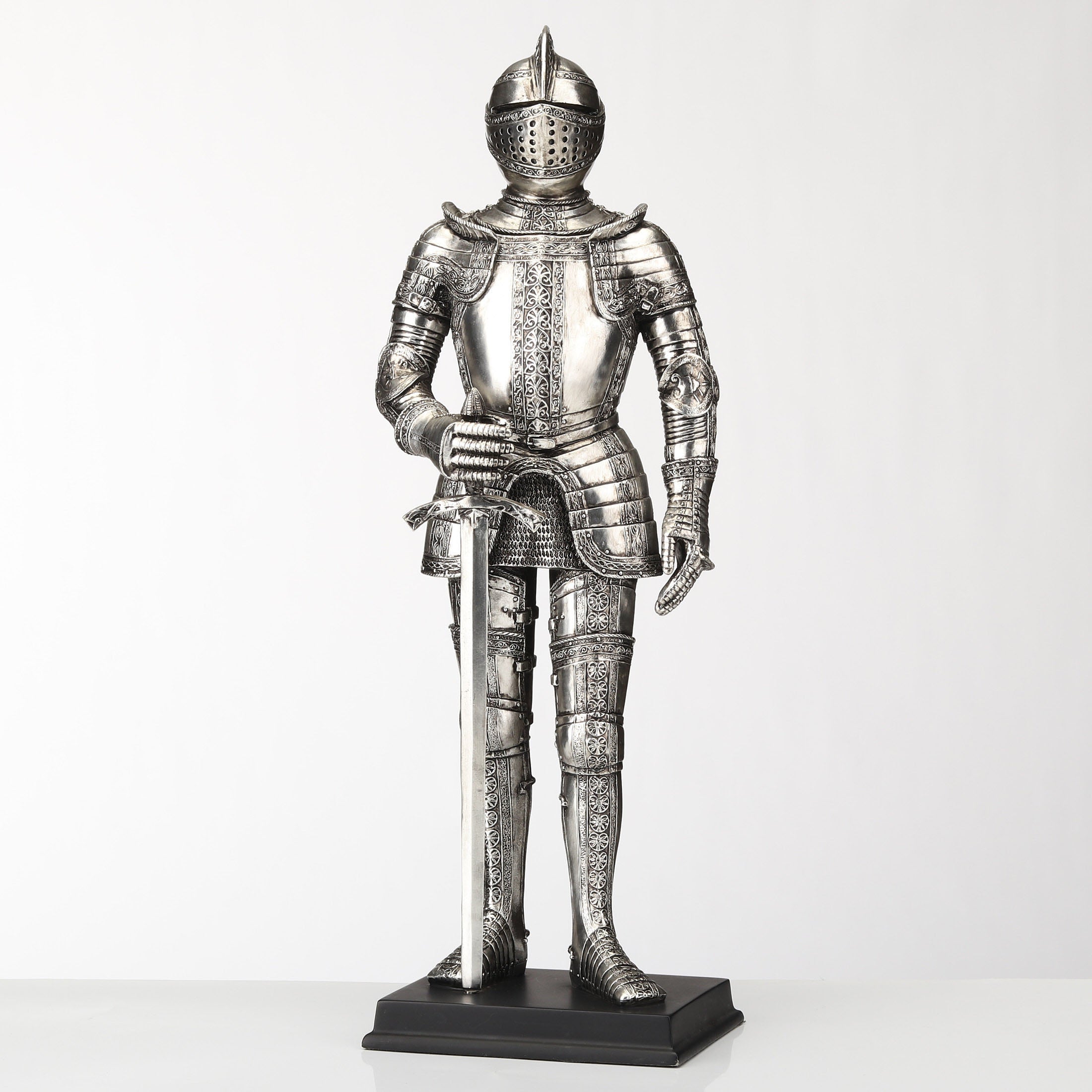 Medieval Armor Sword In Right Hand (Silver)