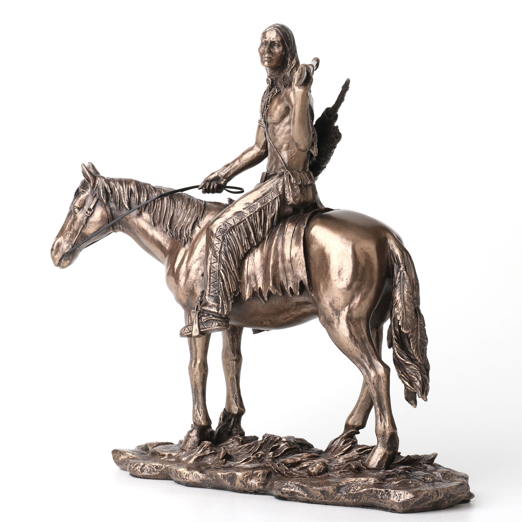 Indian Riding Horse Resting Rifle On Shoulder