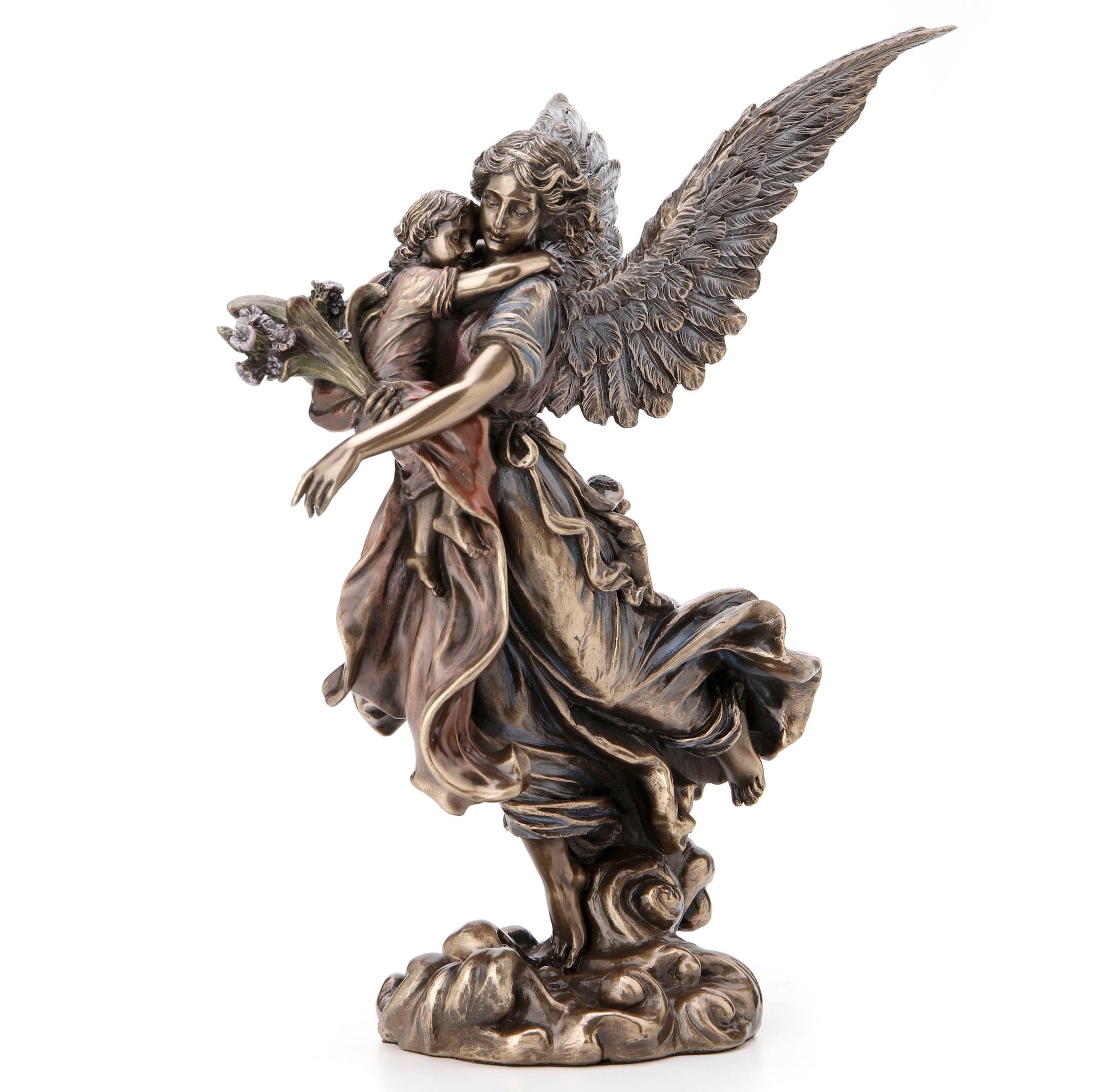Guardian Angel Holding A Child And Flower (Mbz+Color)