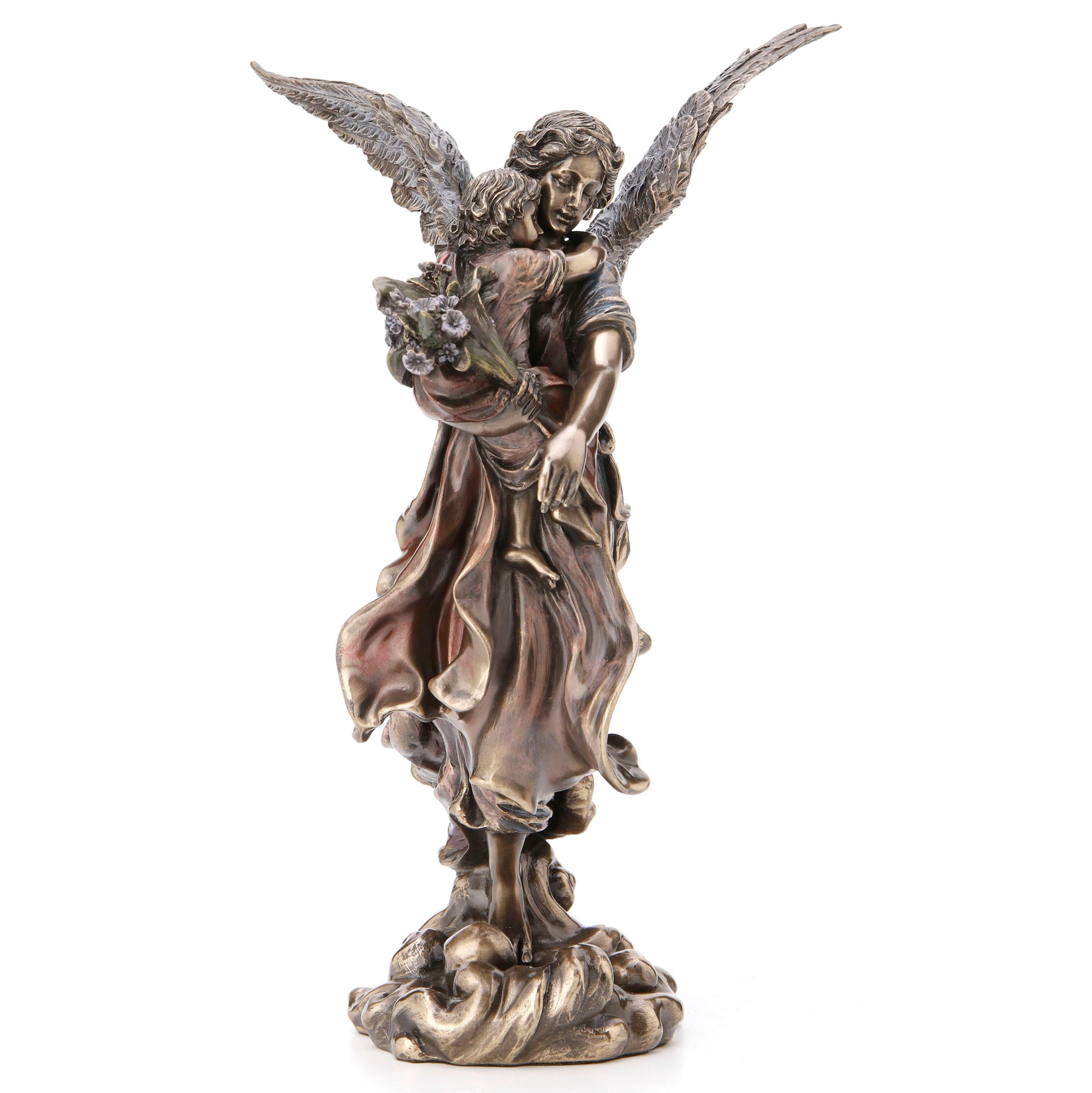 Guardian Angel Holding A Child And Flower (Mbz+Color)