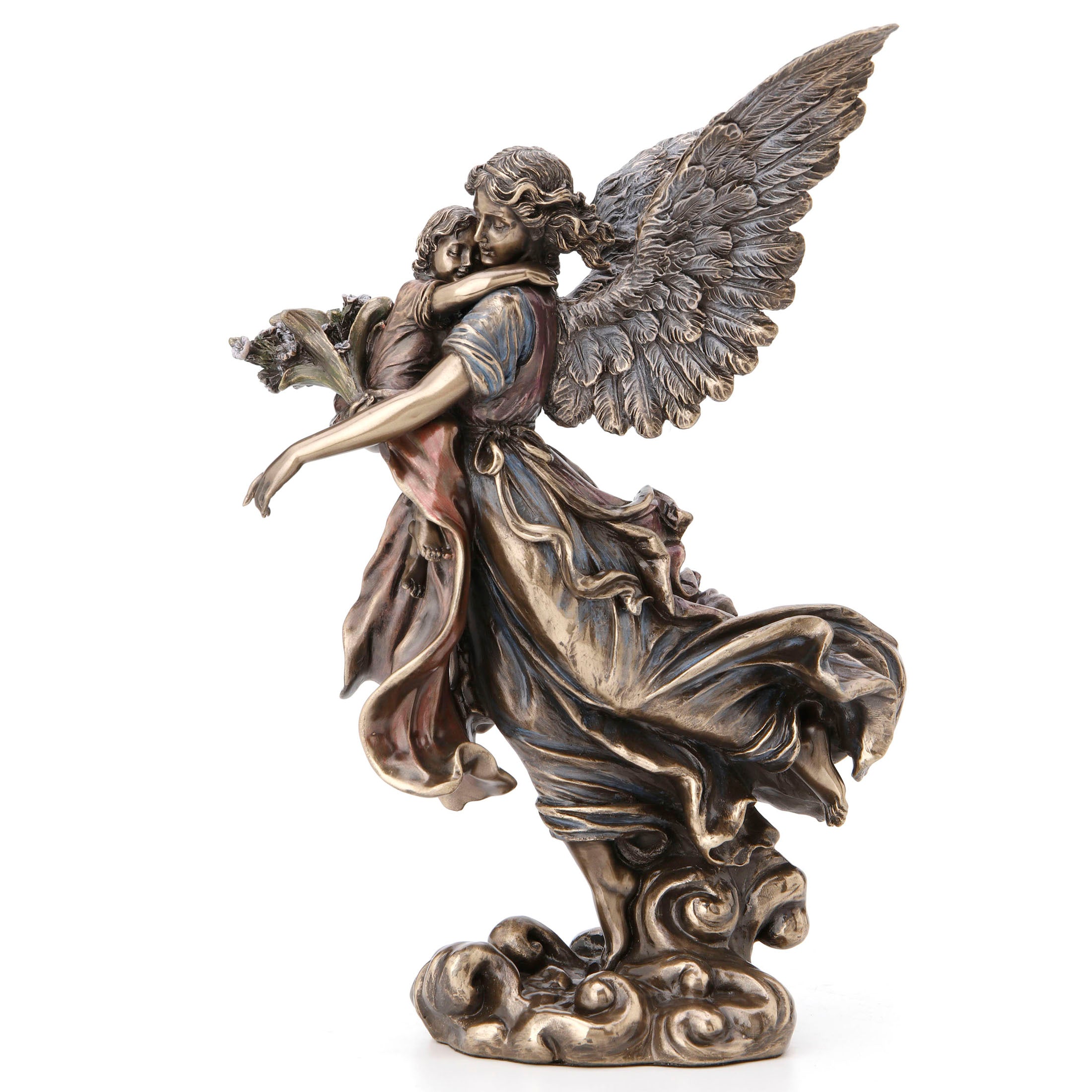 Guardian Angel Holding A Child And Flower (Mbz+Color)
