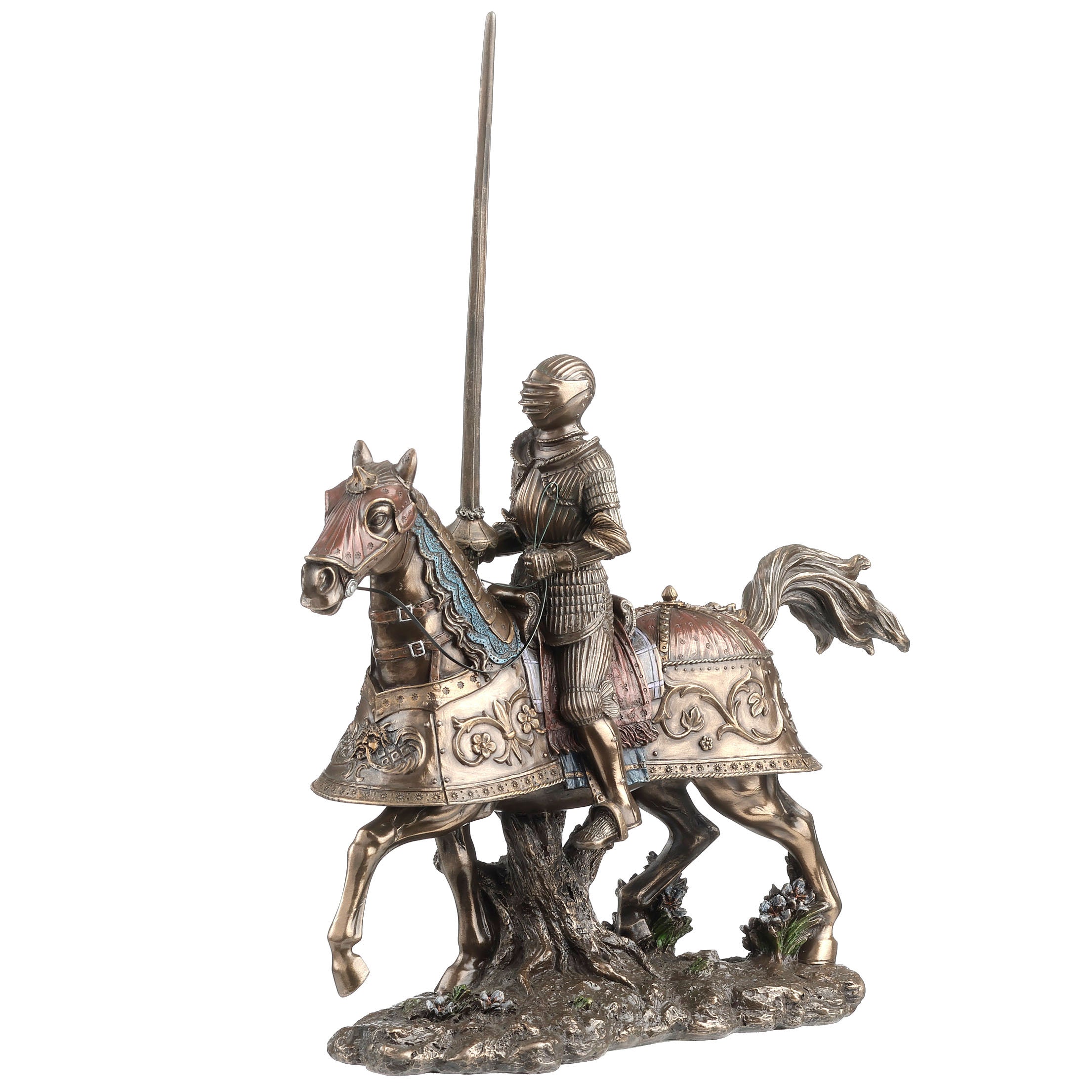 Medieval Armored Knight And Horse With Jousting Lance