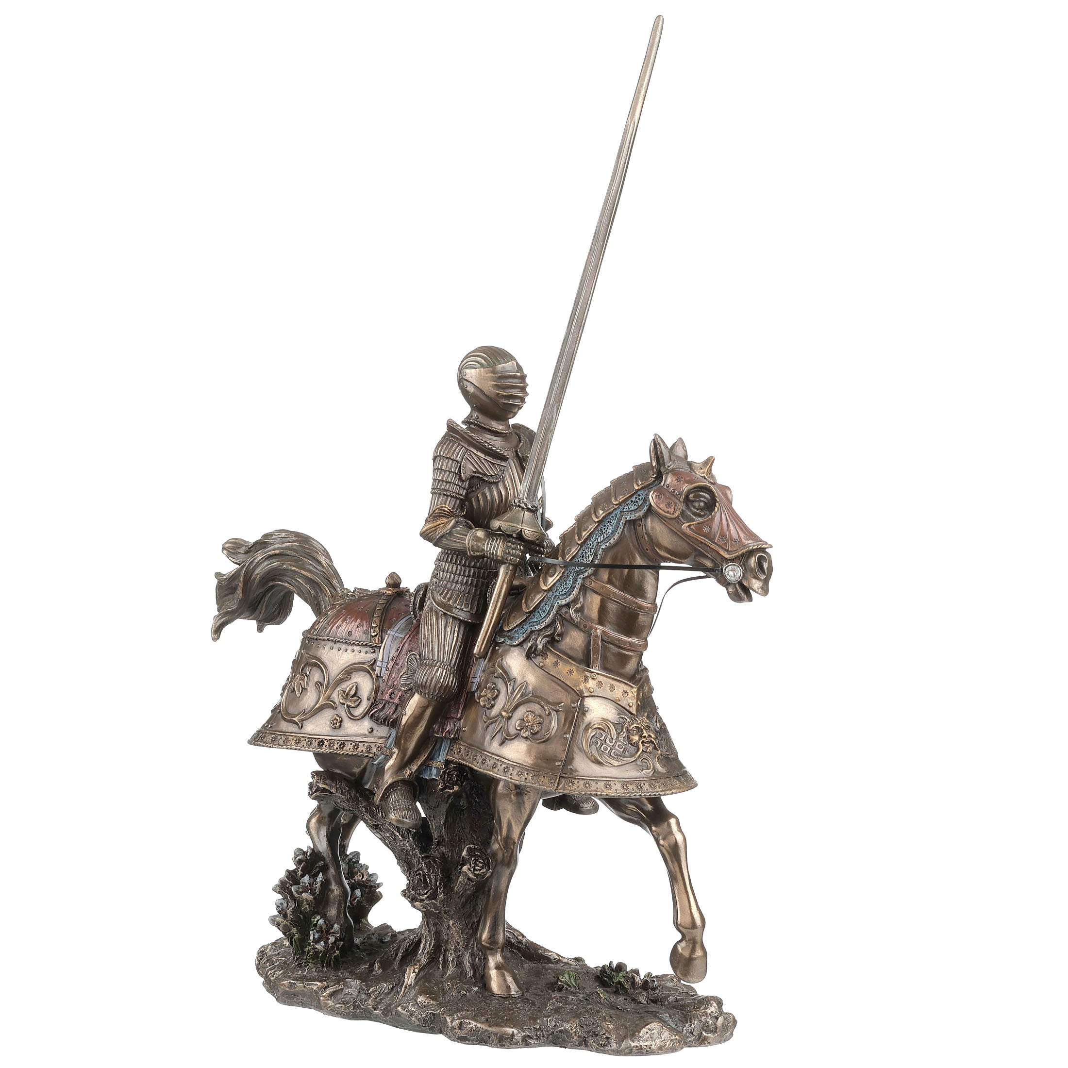 Medieval Armored Knight And Horse With Jousting Lance