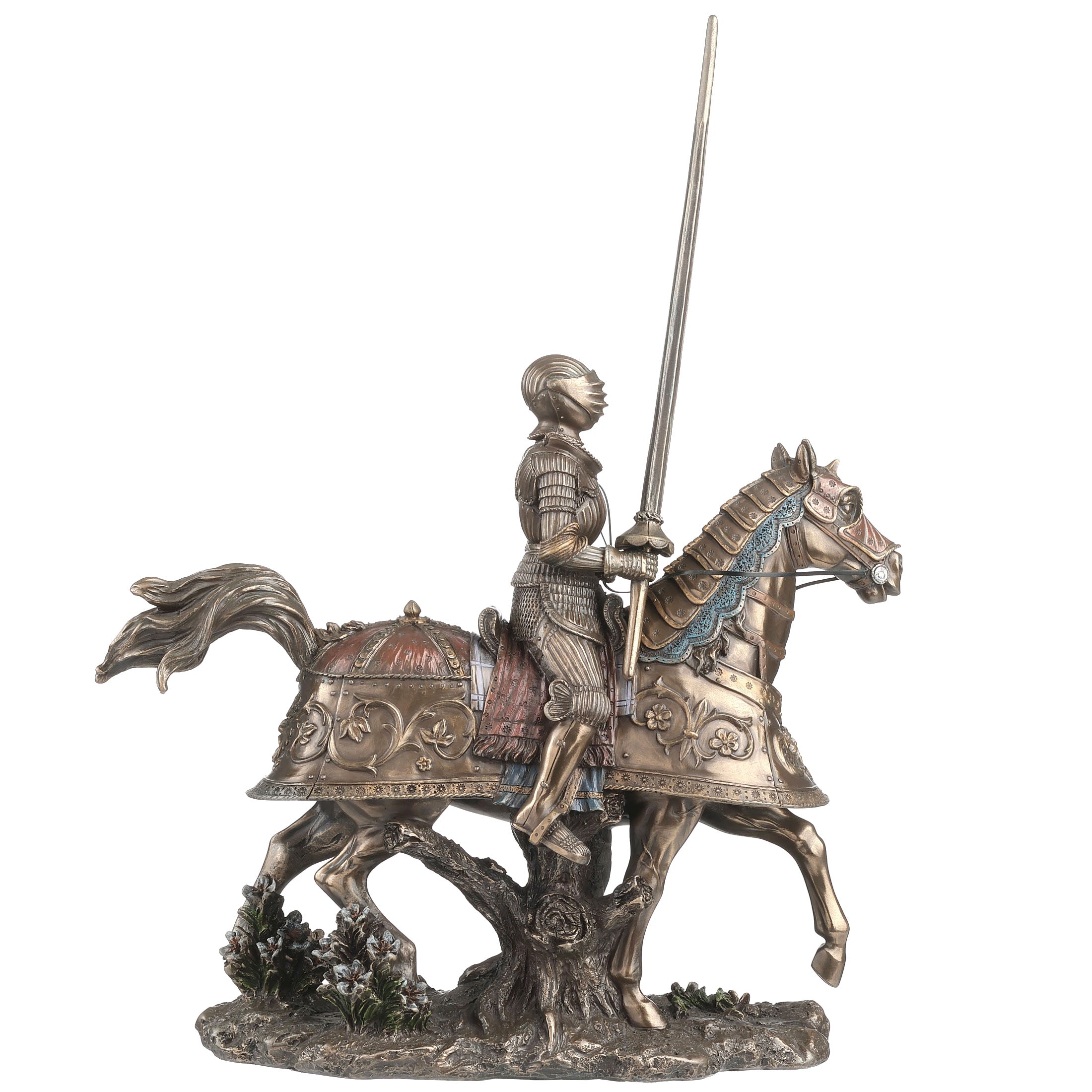 Medieval Armored Knight And Horse With Jousting Lance
