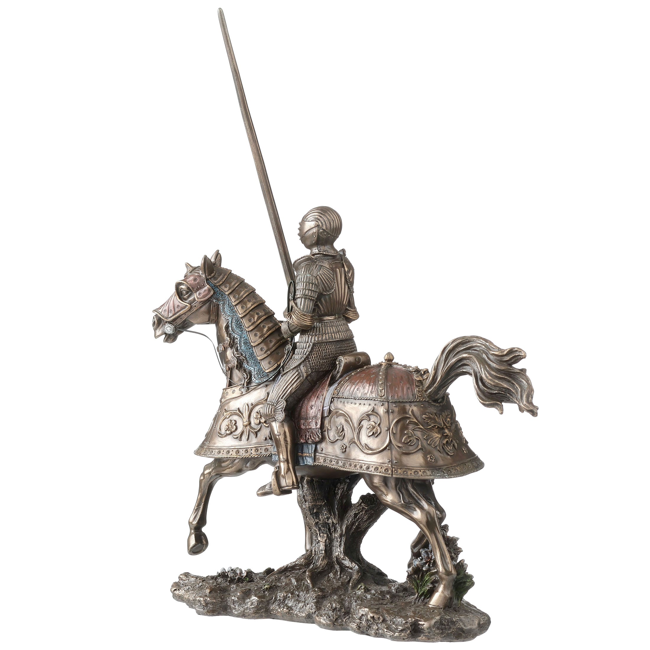 Medieval Armored Knight And Horse With Jousting Lance
