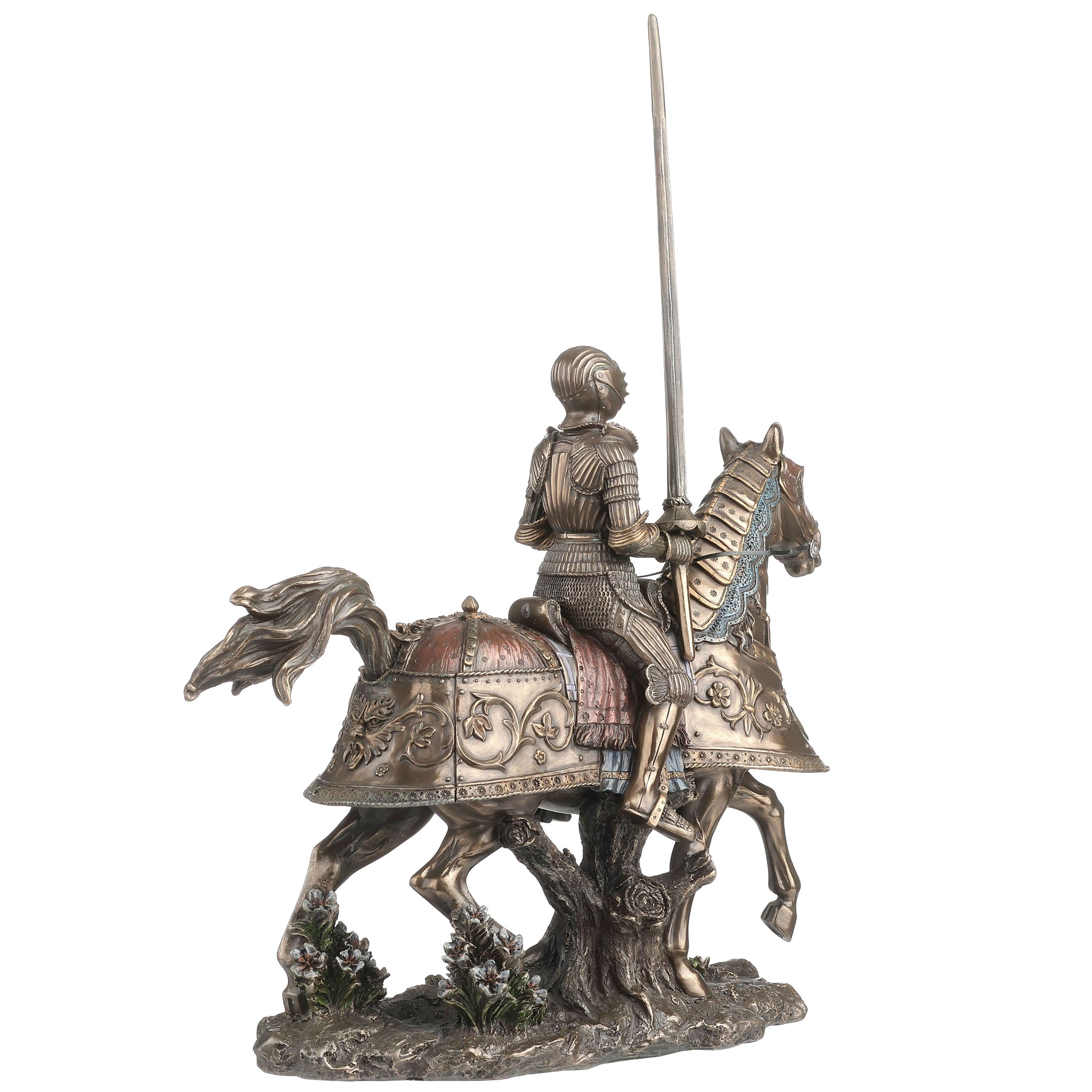 Medieval Armored Knight And Horse With Jousting Lance