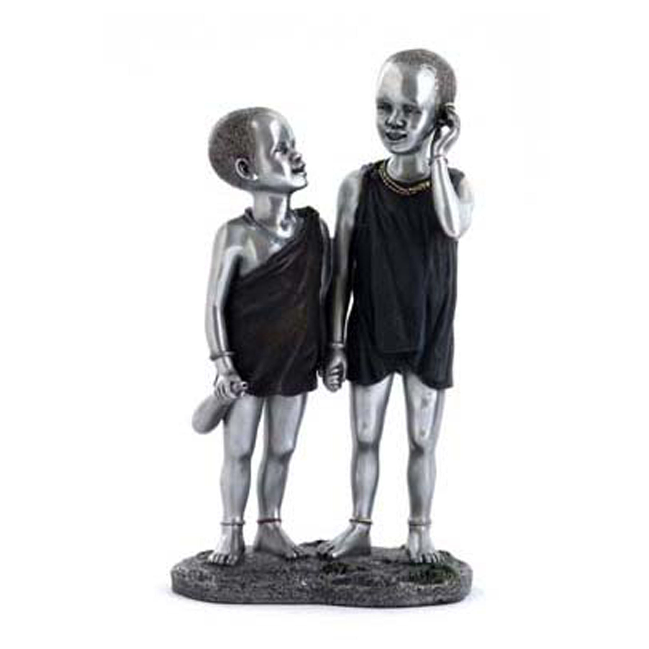 Maasai Kids Hand In Hand(Pewter)