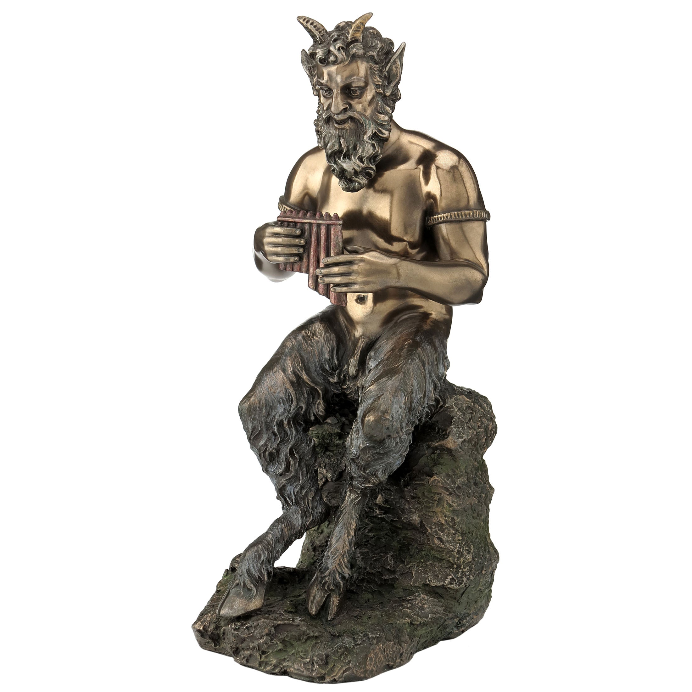 Pan Sitting On The Rock Playing Pan Flute