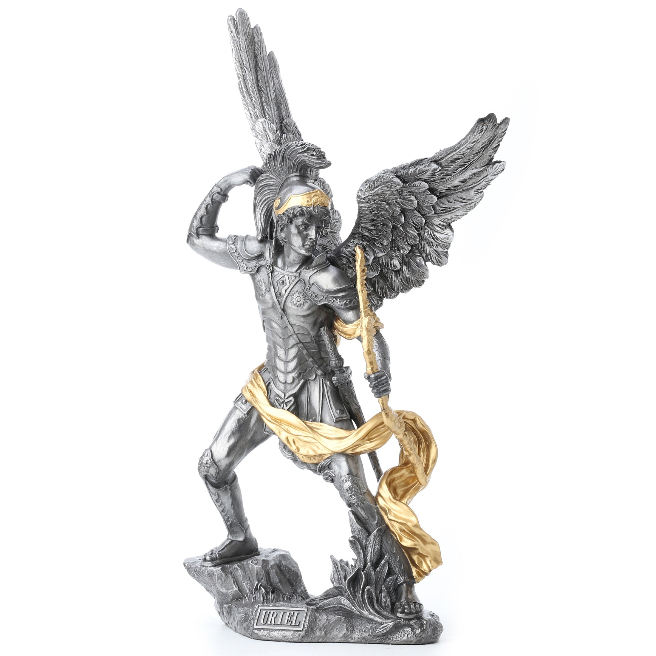 Archangel Uriel (Pewter and Gold)