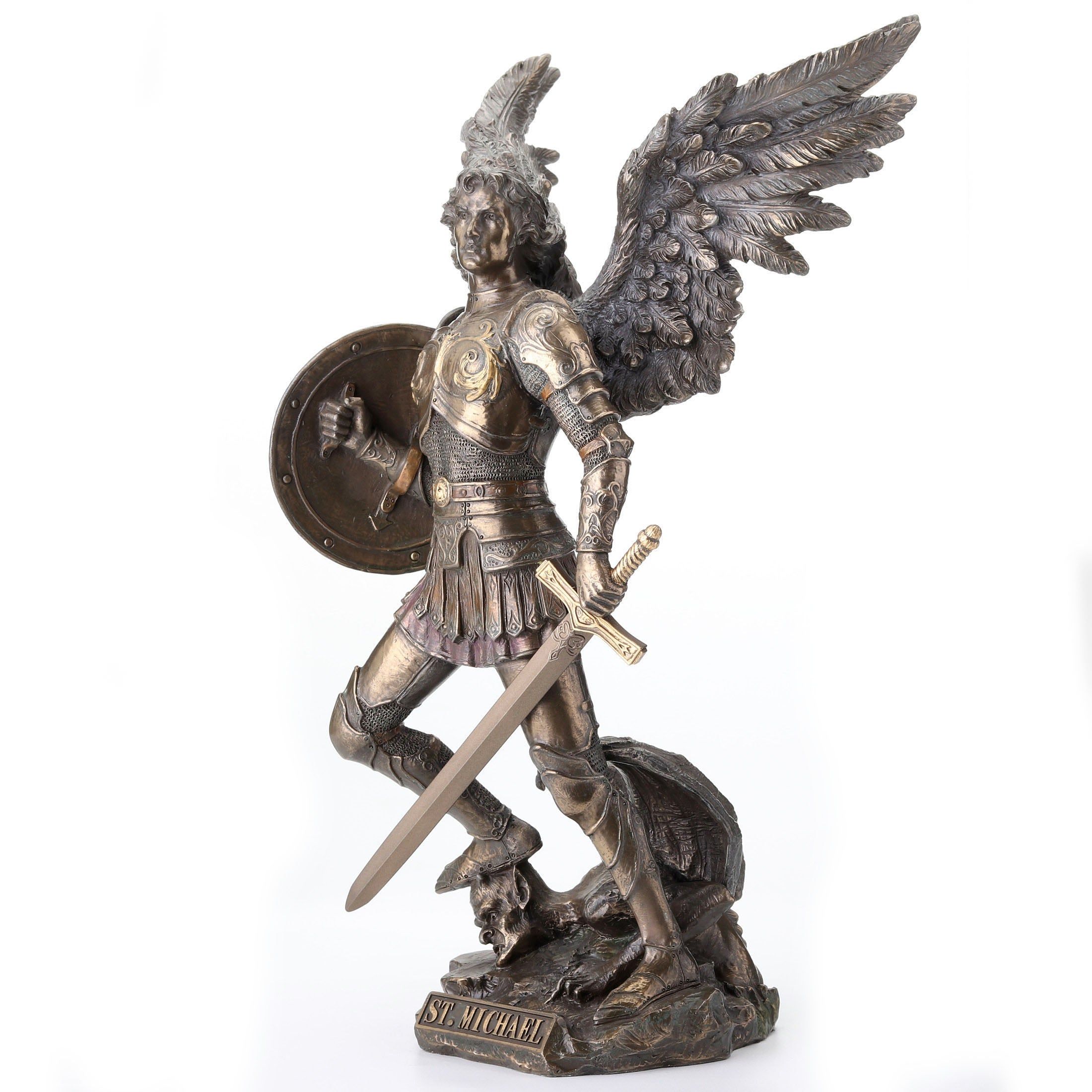 Saint Michael Standing On Demon With Sword And Shield