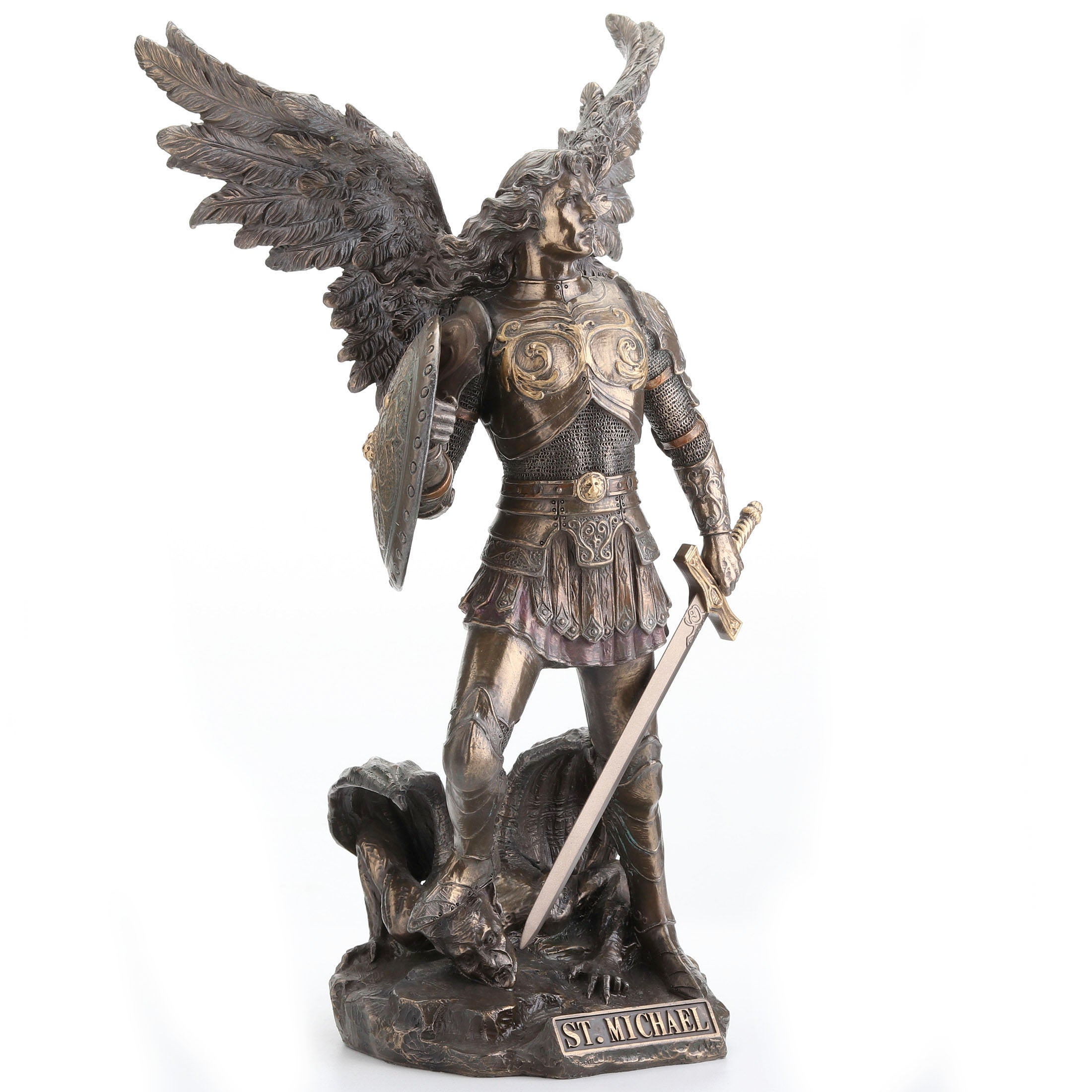 Saint Michael Standing On Demon With Sword And Shield