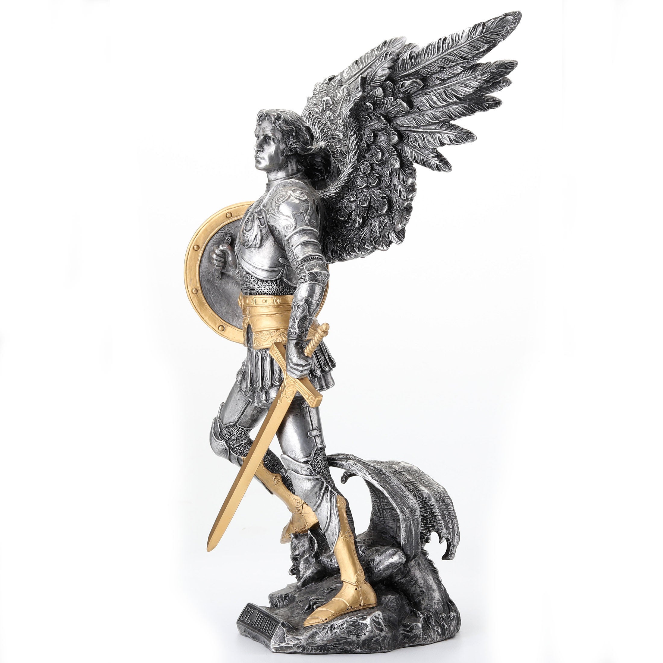 Archangel Saint Michael (Pewter and Gold)