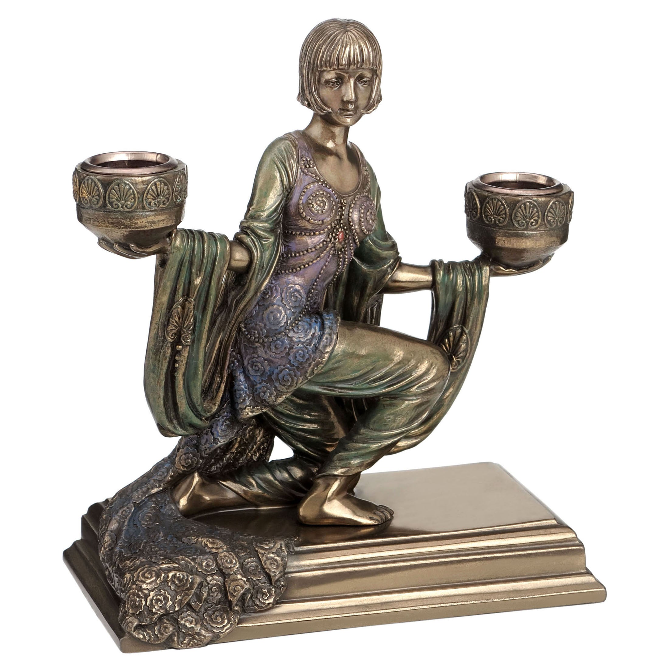 Art Deco Lady Candle Holders