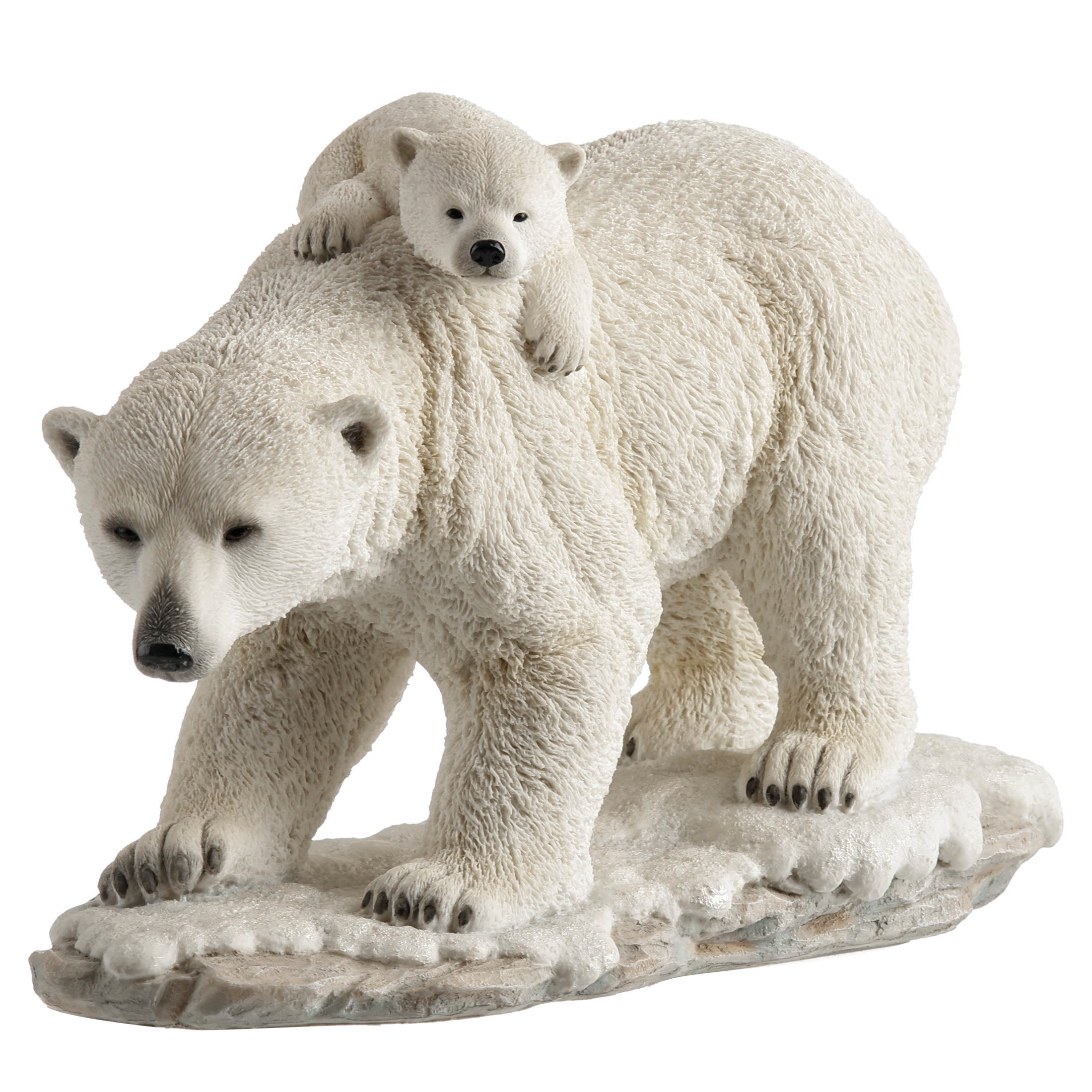 Polar Bear Cub On The Back Of Mother