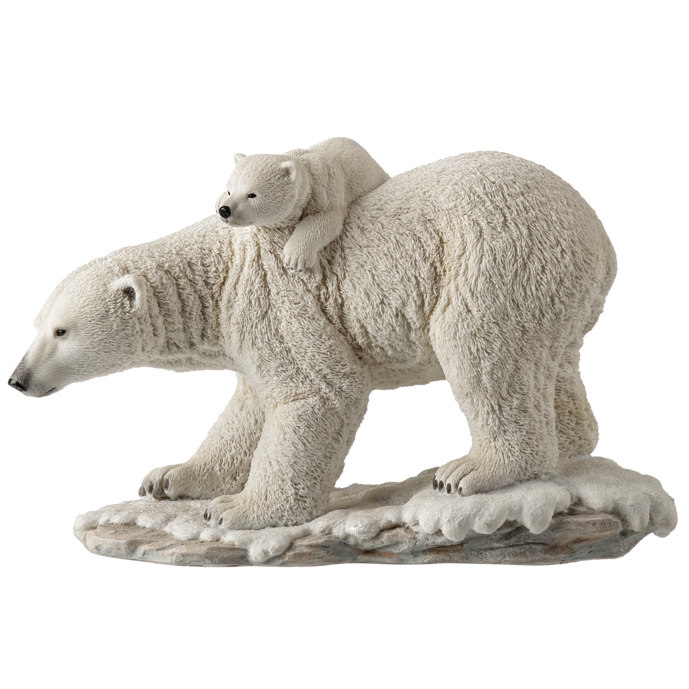 Polar Bear Cub On The Back Of Mother