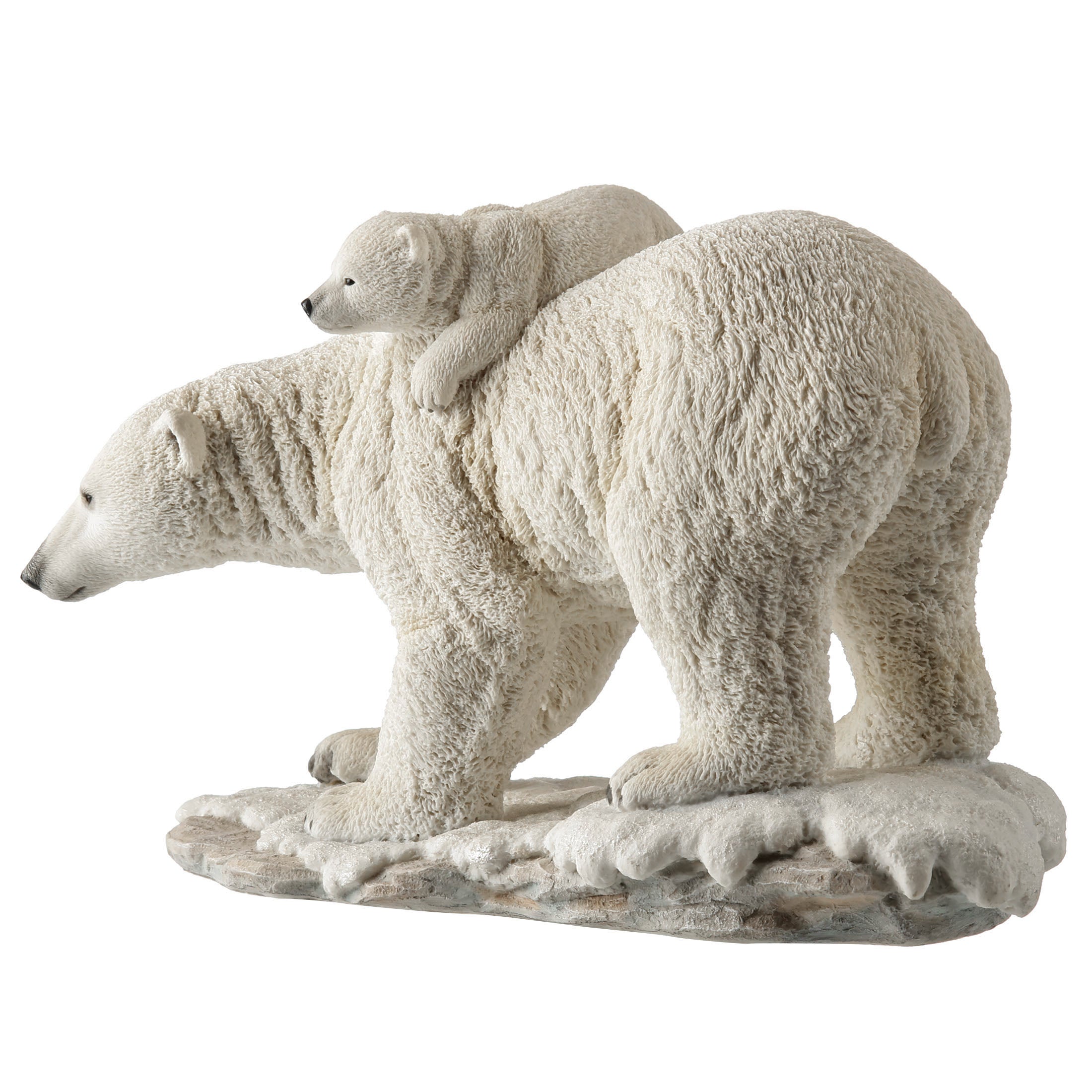 Polar Bear Cub On The Back Of Mother