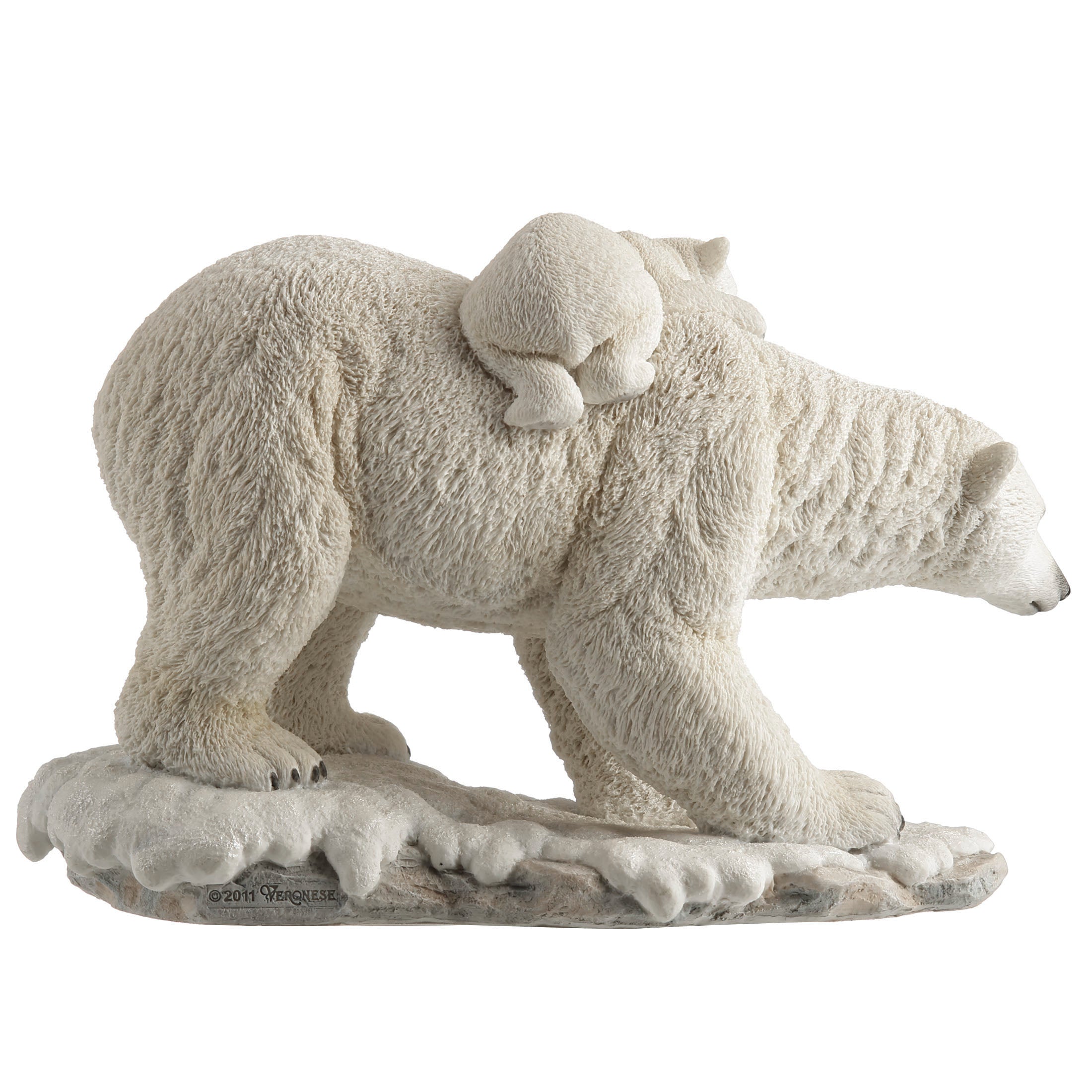 Polar Bear Cub On The Back Of Mother