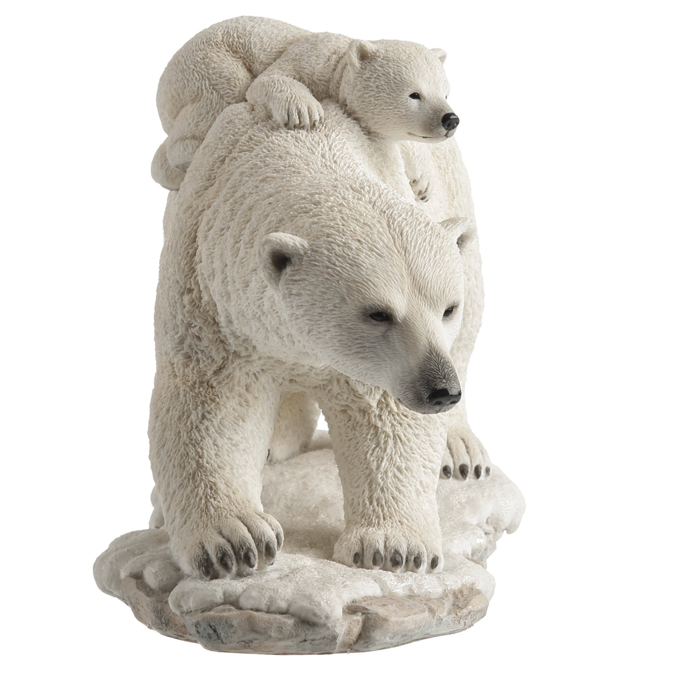 Polar Bear Cub On The Back Of Mother