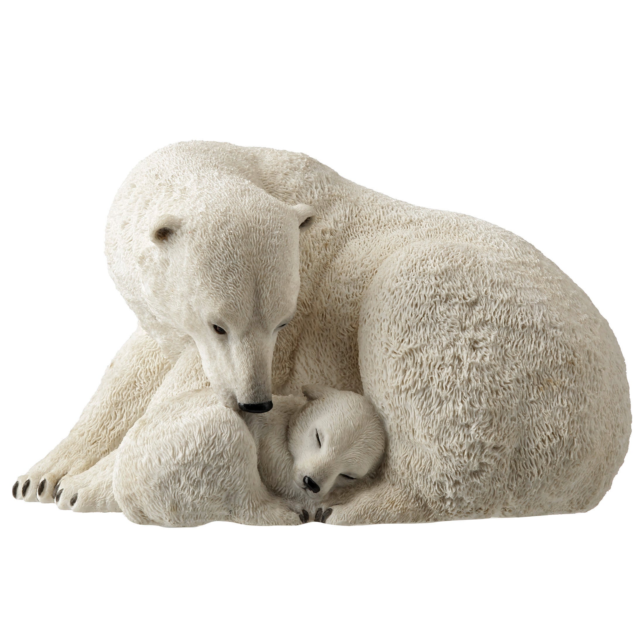 Polar Bear Cub Cuddling With Mother