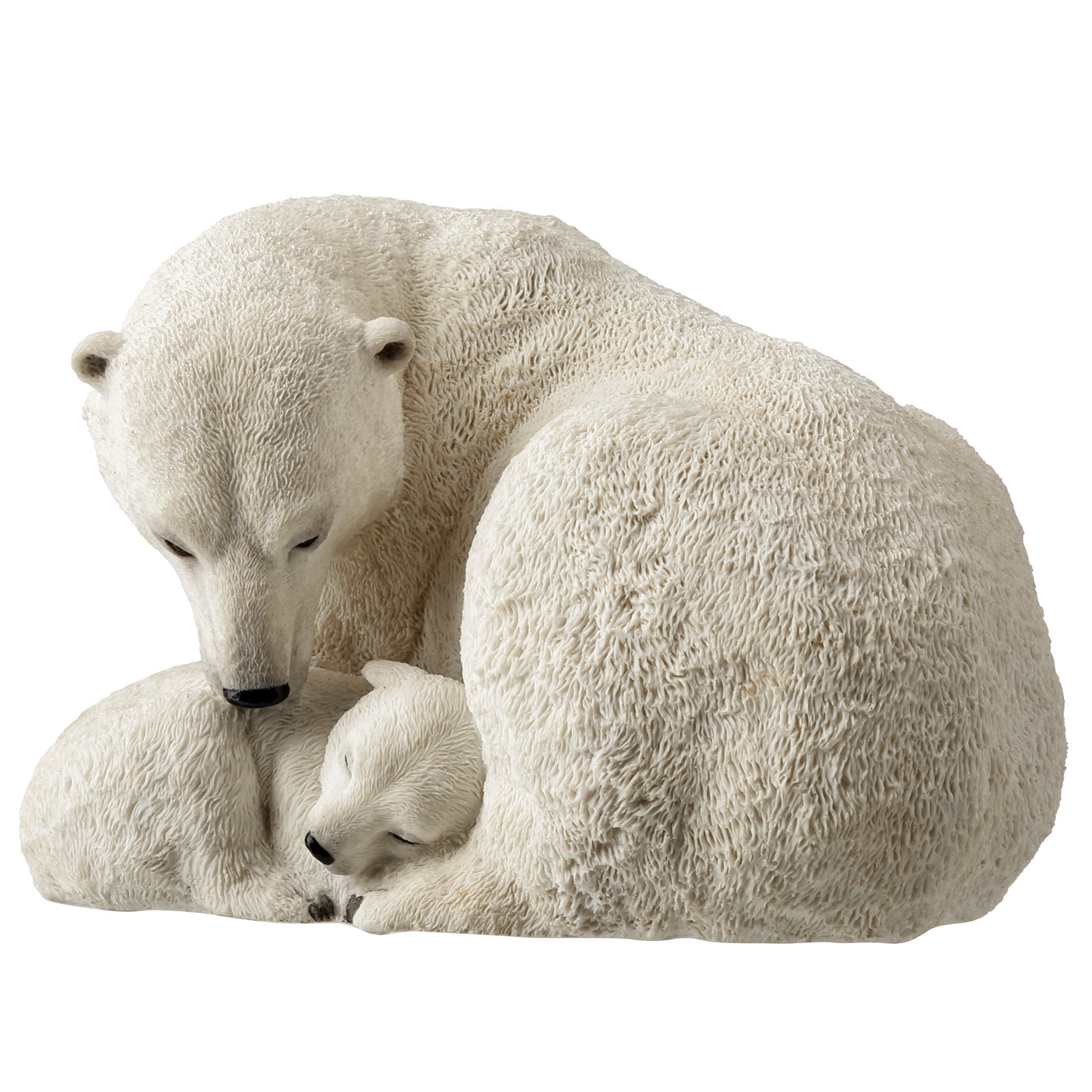 Polar Bear Cub Cuddling With Mother