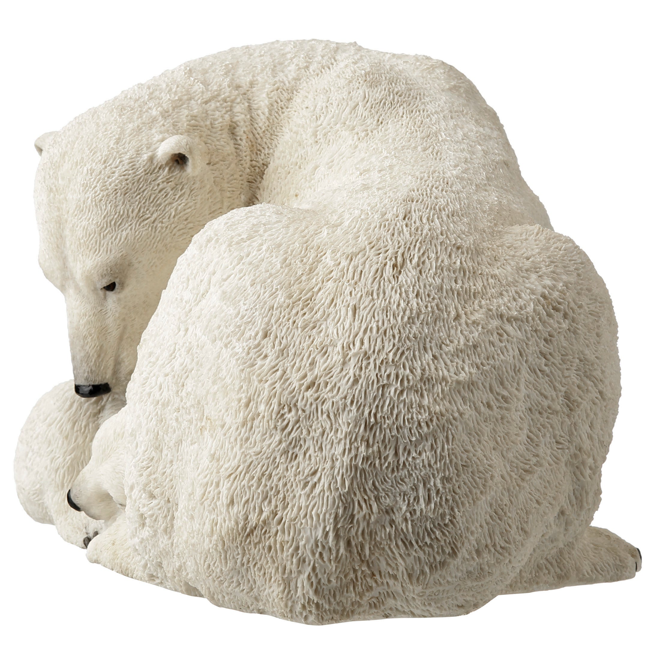 Polar Bear Cub Cuddling With Mother