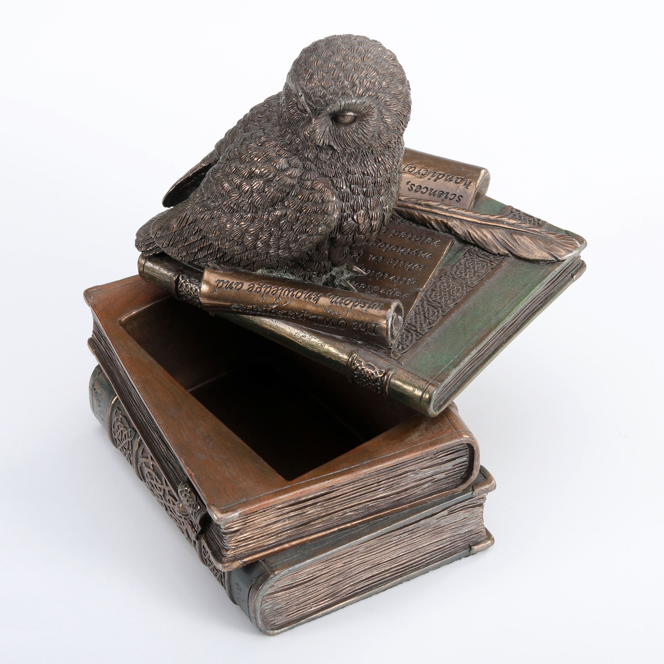 Snow Owl On Books Trinket Box(Mbz+Color)
