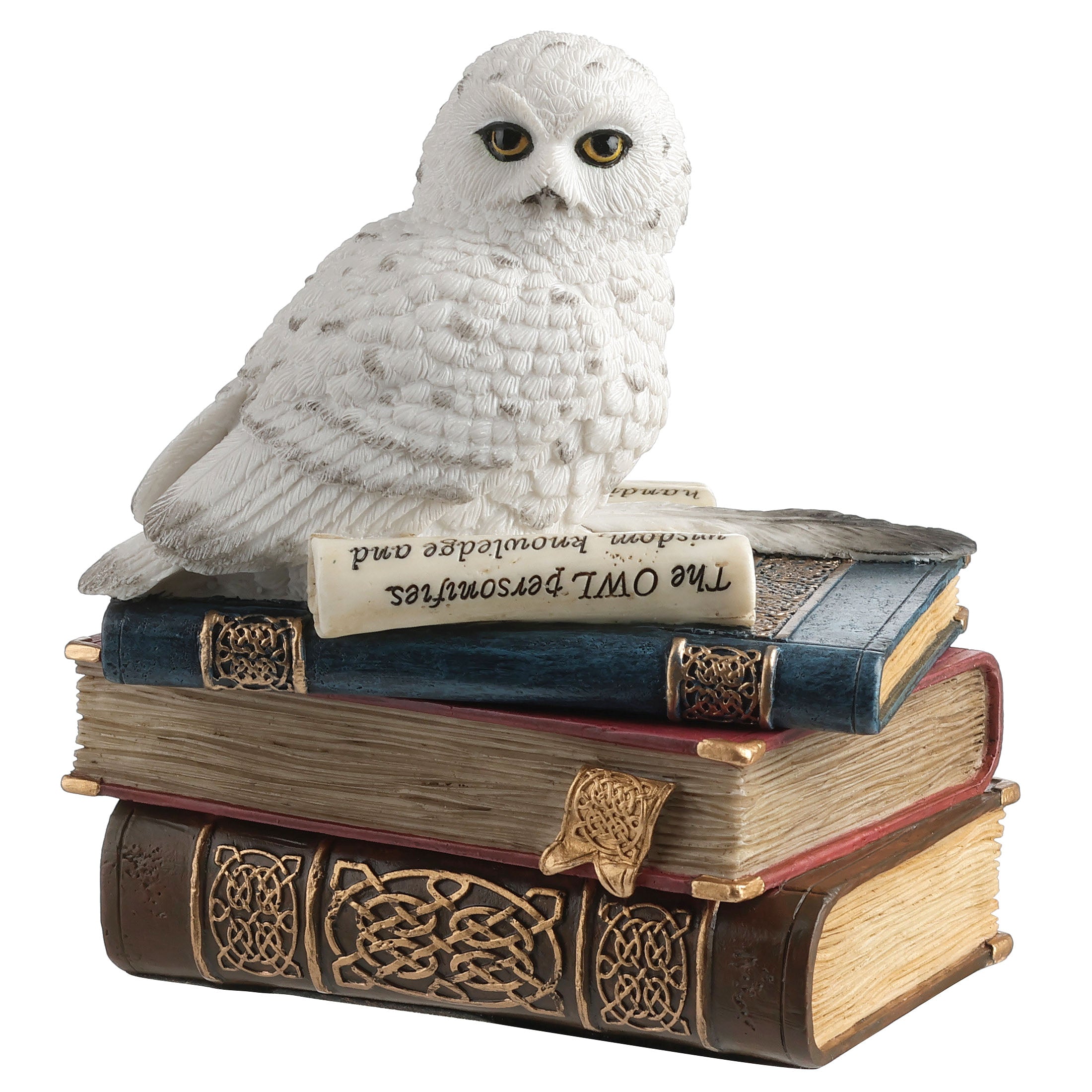 Snow Owl On Books Trinket Box