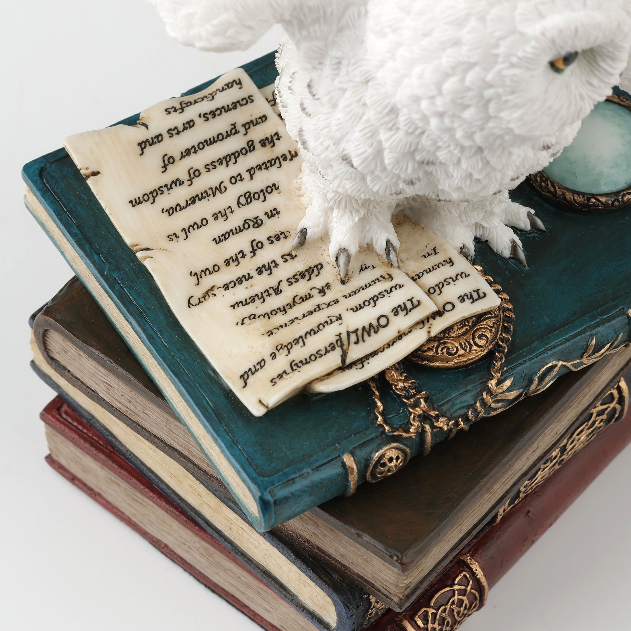 Snow Owl Flap Wings On Books Trinket Box