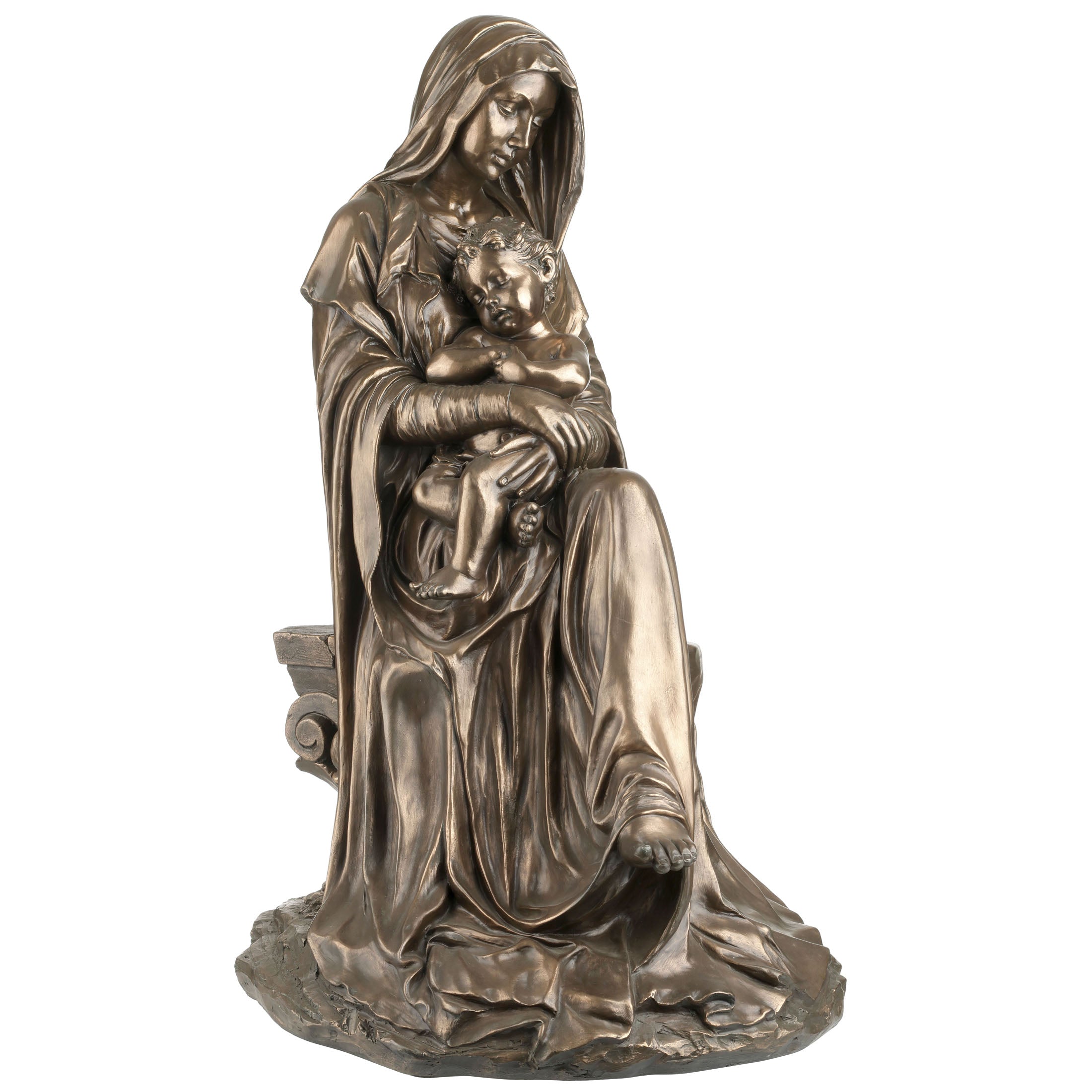 Mother Mary Holding Baby Jesus Sleeping