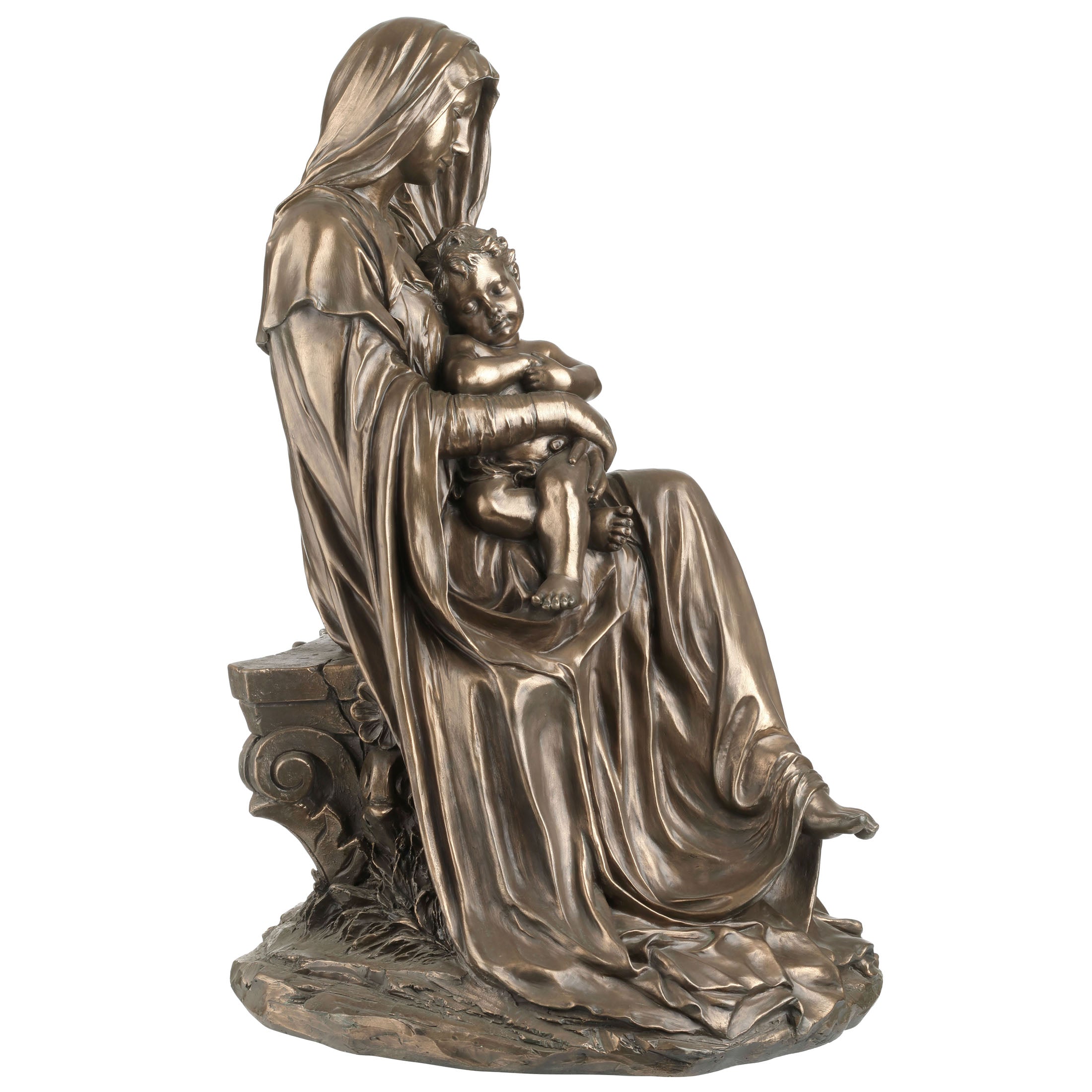 Mother Mary Holding Baby Jesus Sleeping