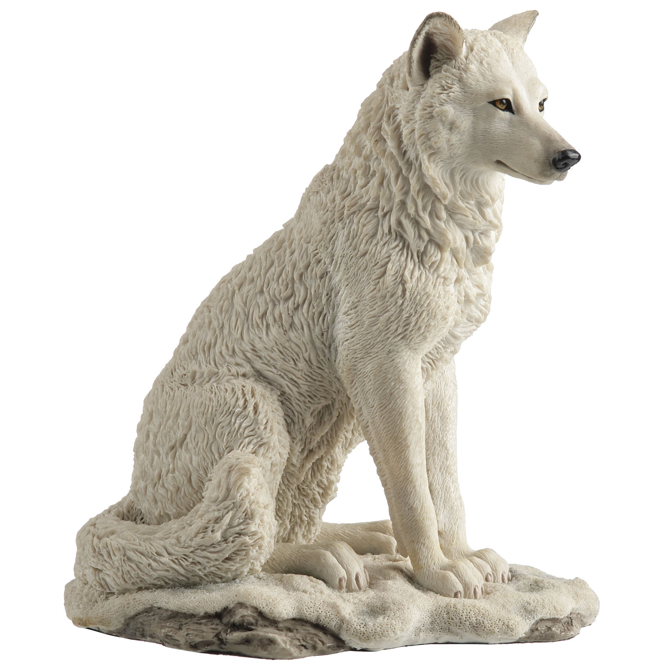 White Wolf Sitting In Snow